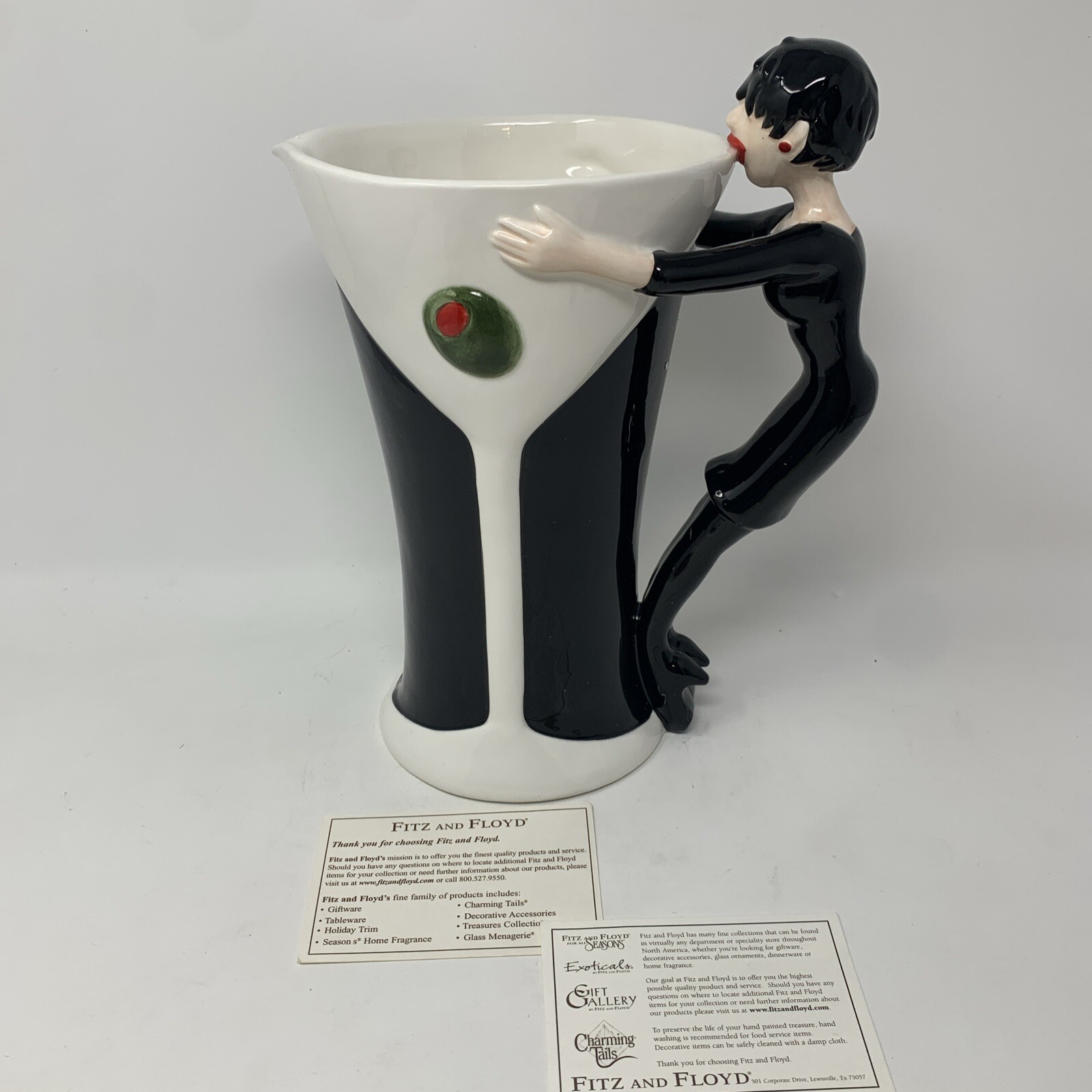 FITZ AND FLOYD COCKTAILS ANYONE? Pitcher Barware Open Box