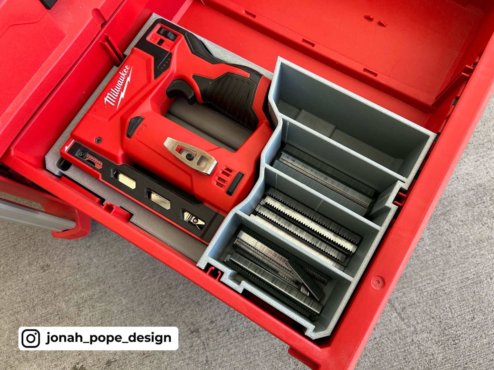 Milwaukee Packout Tool Box Drawer Insert for M12 3/8 Crown Stapler (Insert Only)