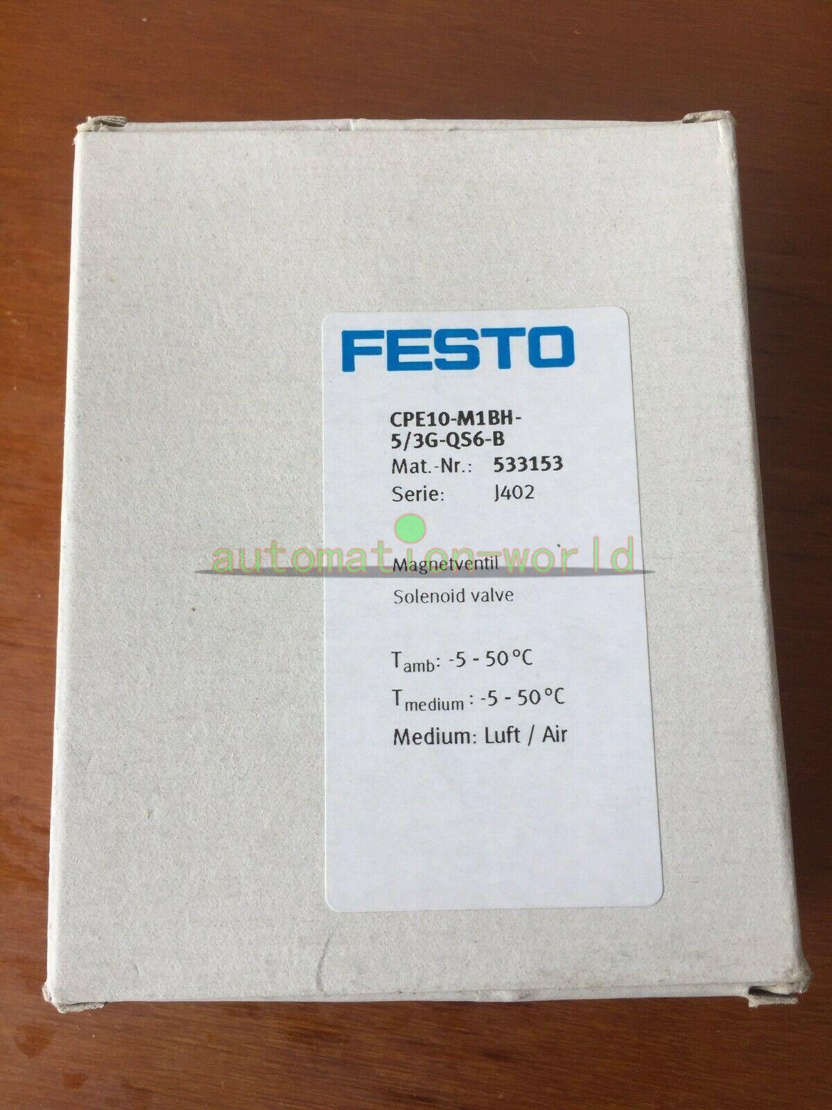 1PC New FESTO CPE10-M1BH-5/3G-QS6-B 533153 solenoid valve