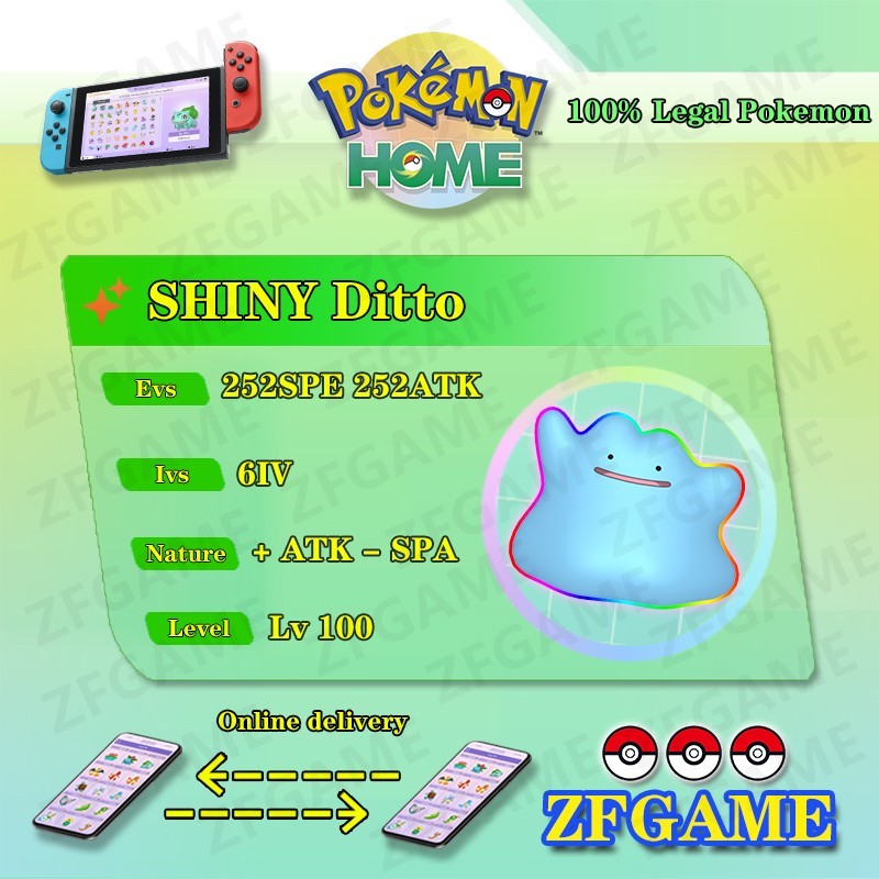 ✨6IV SHINY Ditto + EVS🚀 POKEMON HOME✨Champions✨Online delivery⚡