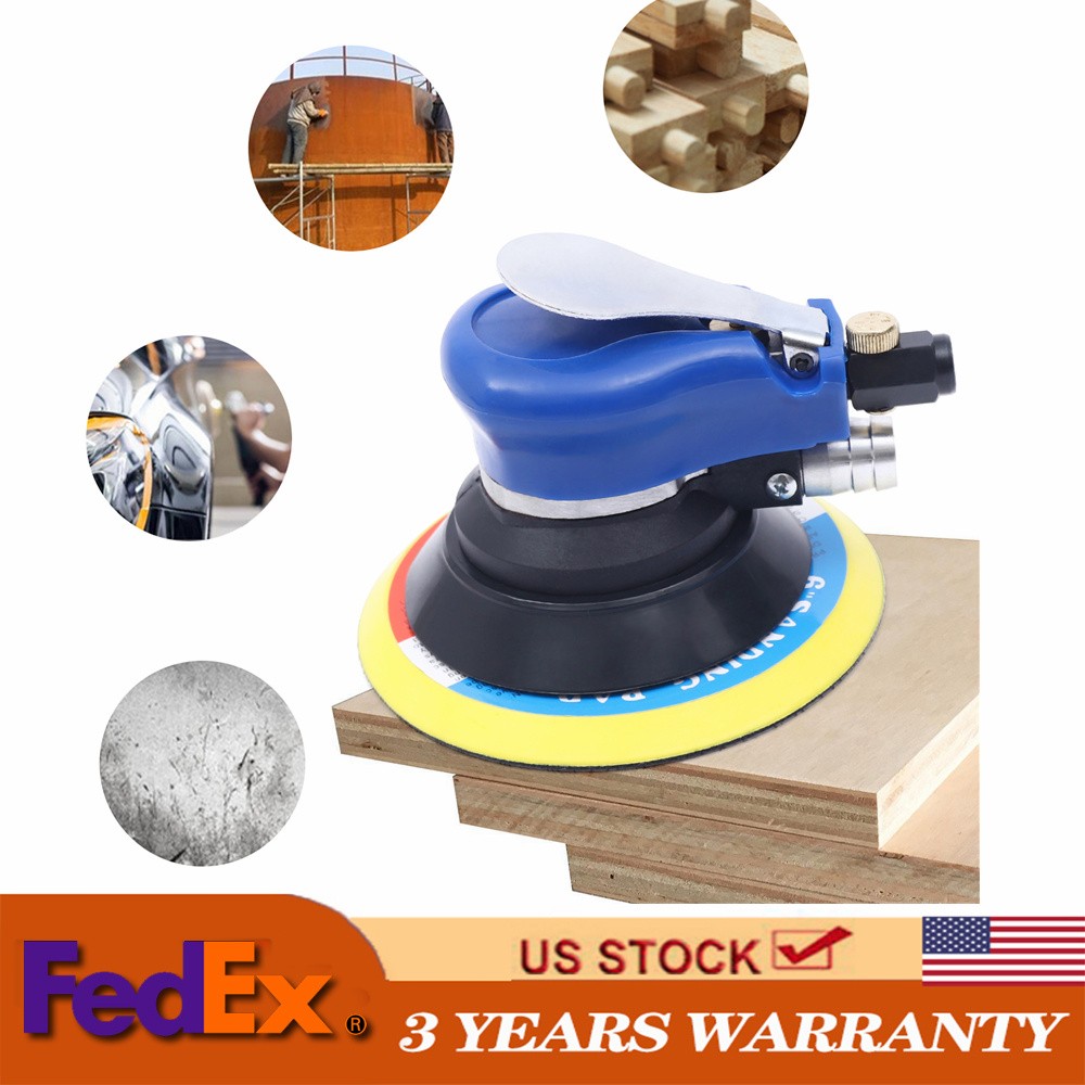 6"Air Palm Orbital Sander Hand Sanding Machine Pneumatic Polisher Speed