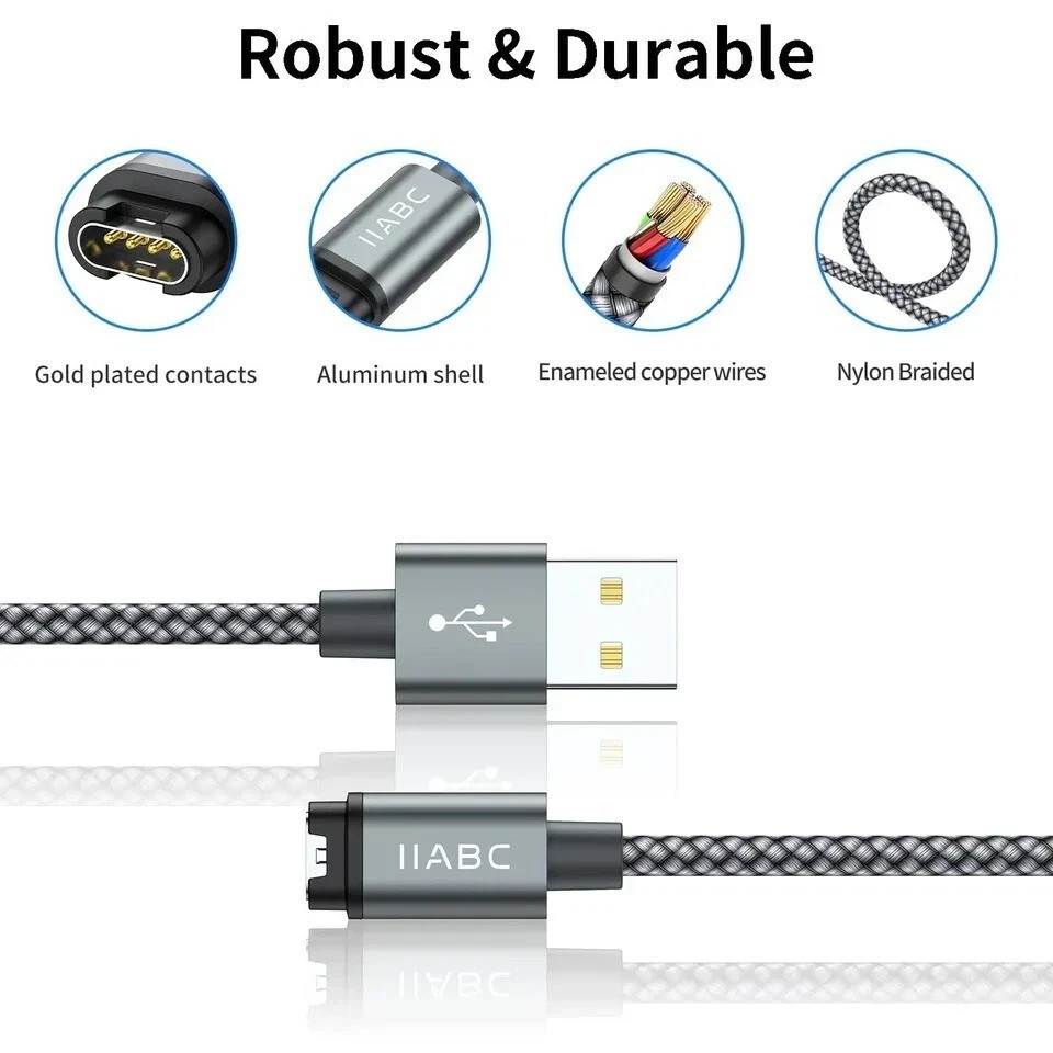 Compatible for Garmin Watch Charger Cable (2 Pack)