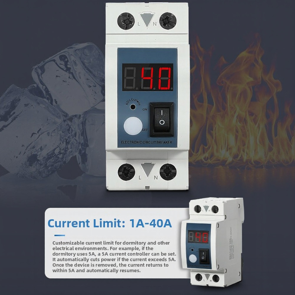 Overload Protection Device 1A-40A Current Limiter with Boat Style Switch