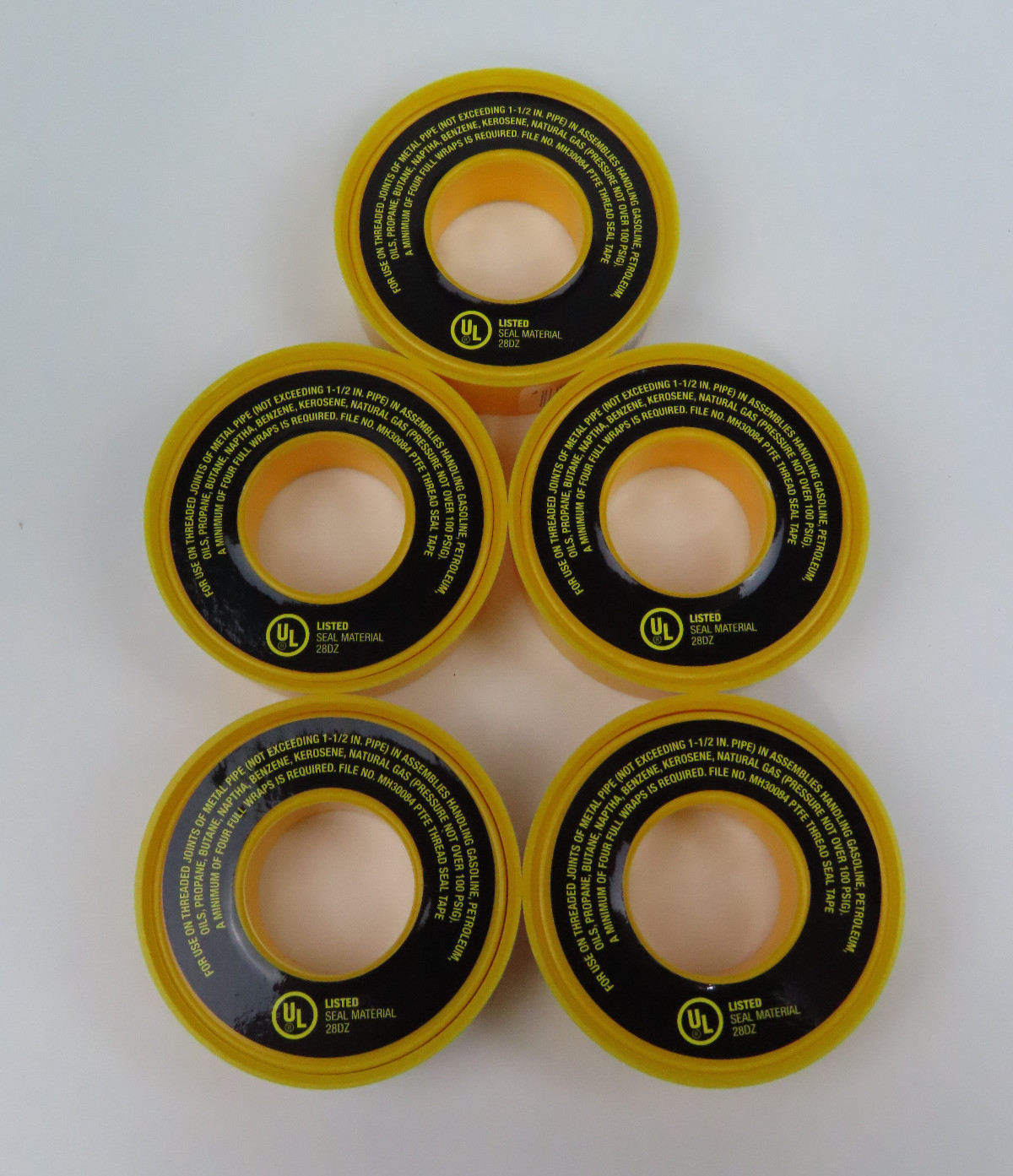 Lot of 5 OATEY 1/2" x 260" Yellow Gas PTFE Tapes Model #31432L, Item #456831