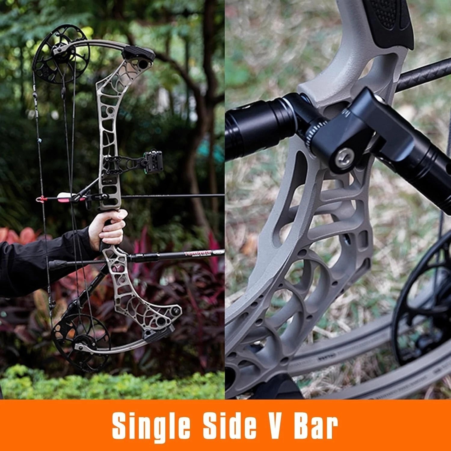 Adjustable Single Side V-Bar Mount with Quick Disconnect for Bow Stabilization-~