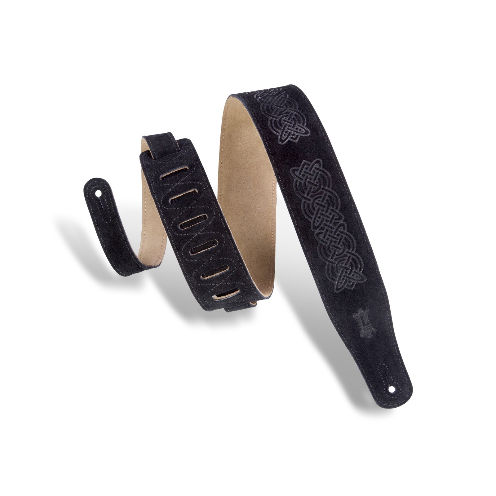 Levy's MS26CK-BLK 2.5" Celtic Knot Embossed Guitar Strap - Black