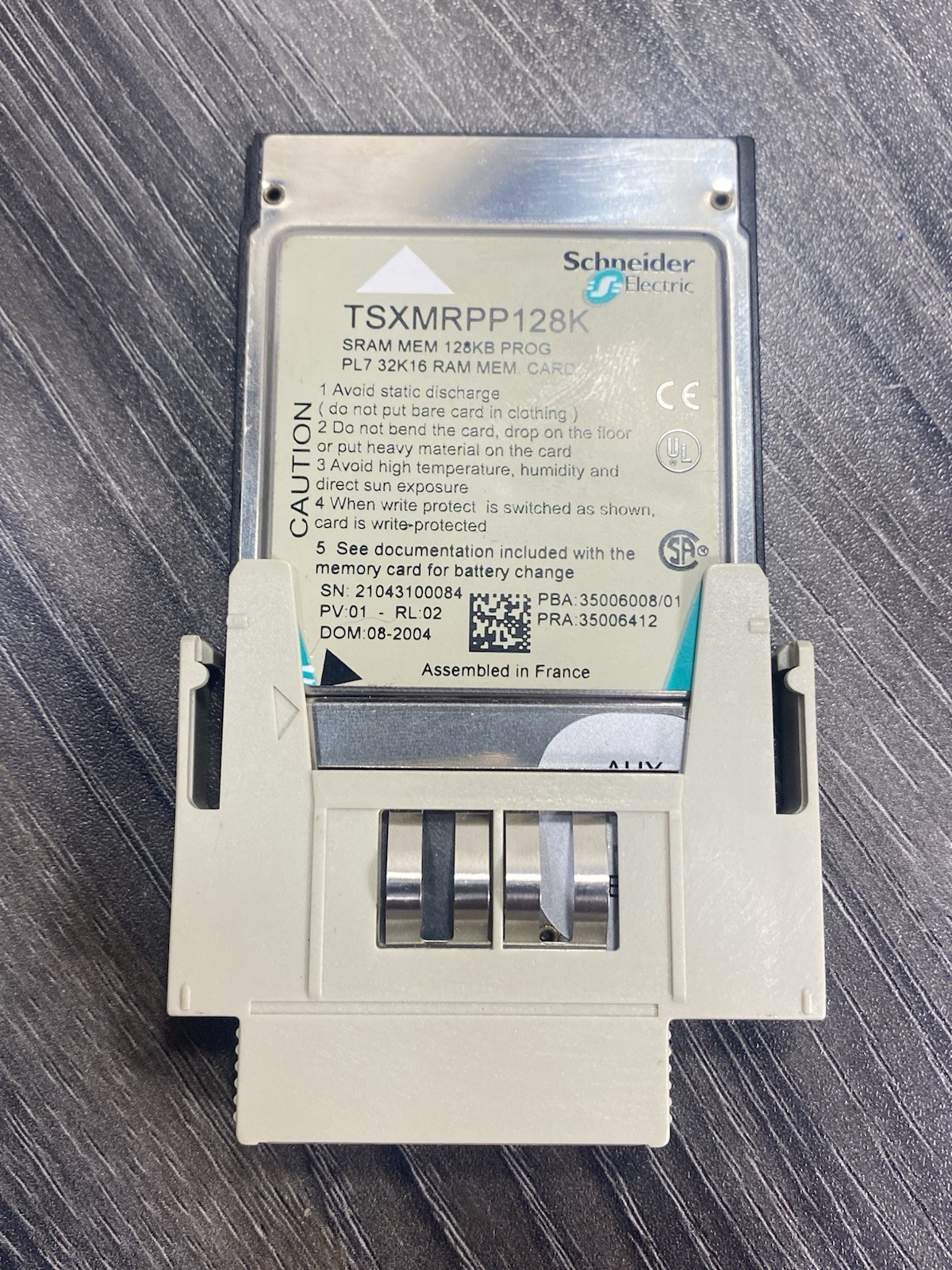 Schneider Telemecanique Modicon TSXMRPP128K SRAM Memory Card TSX-MRPP-128K 128KB