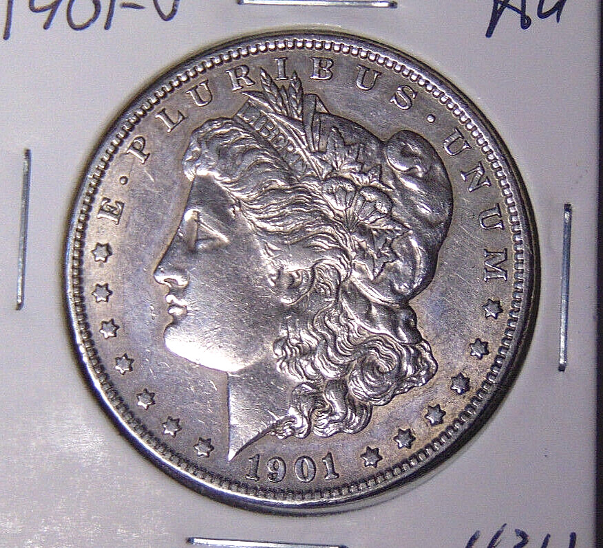 1901-O Morgan Silver Dollar AU Cleaned New Orleans Mint (7924)