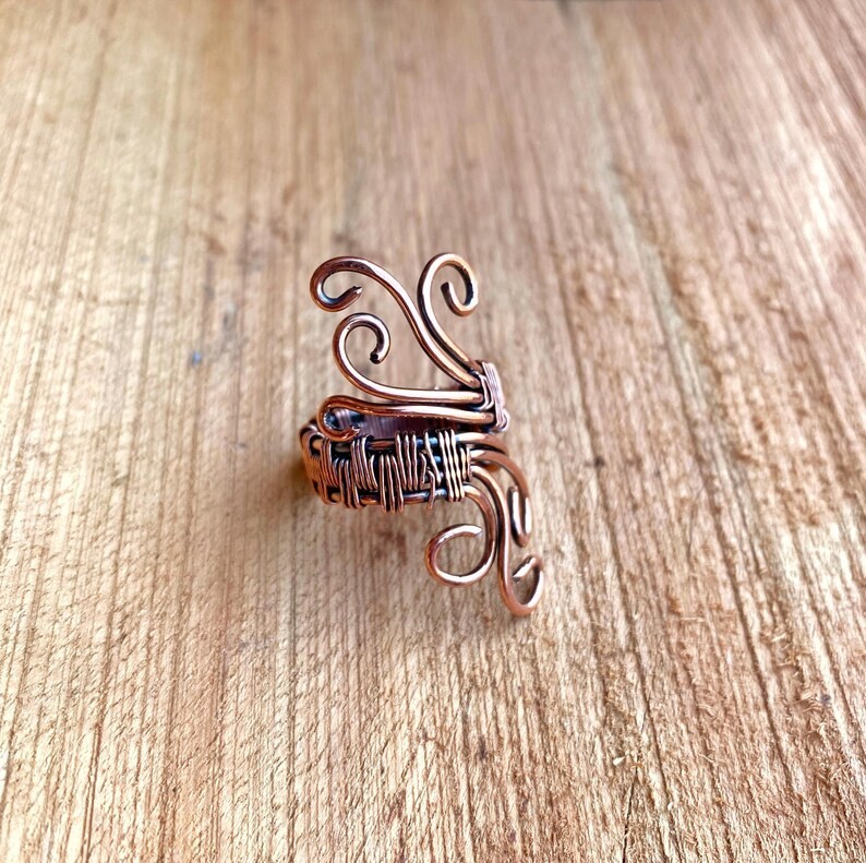 Solid Copper Minimalist Healing Handmade Unisex Ring, Heart