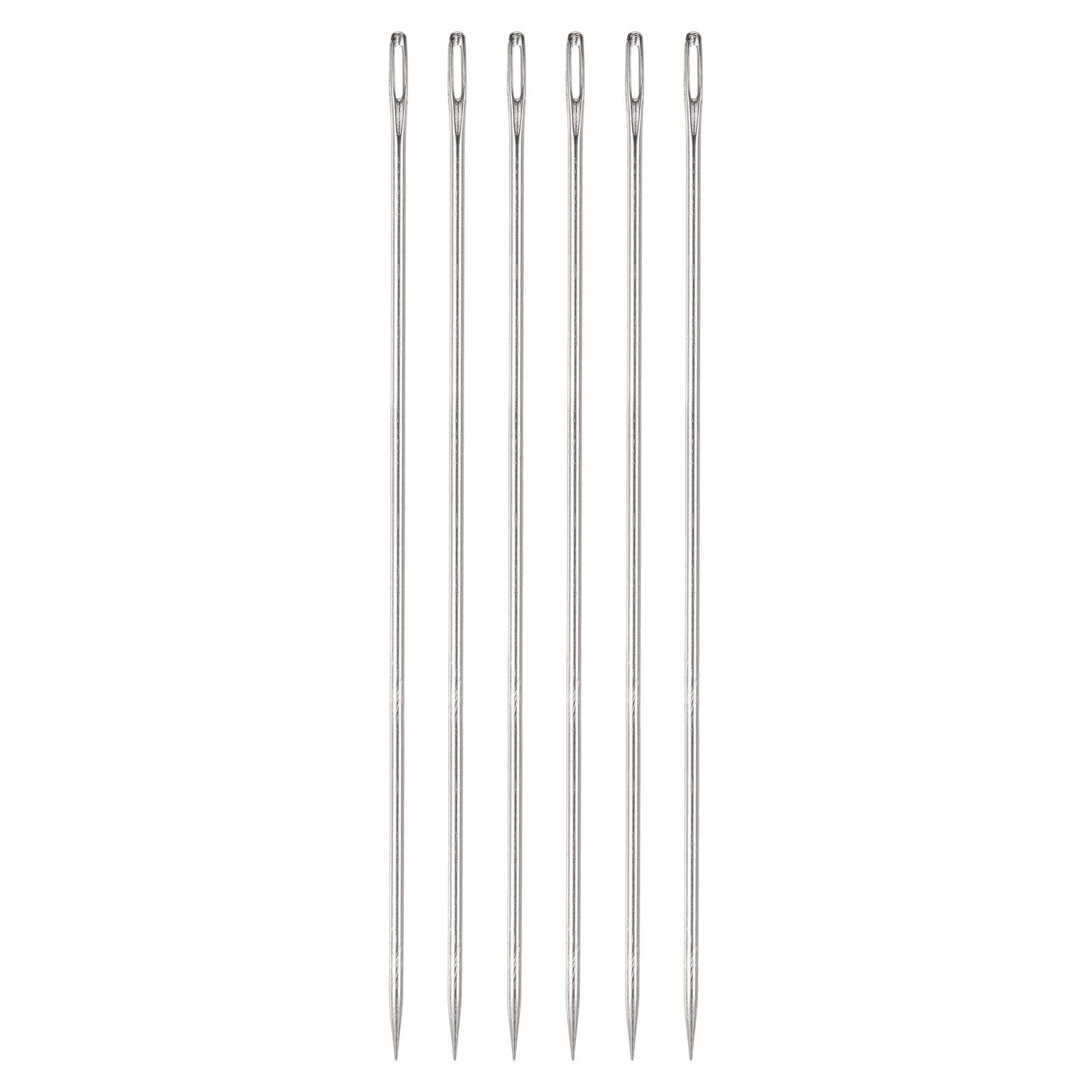 6pcs 8 Inch Upholstery Needles Stainless Steel Large Eye Stitching Needles