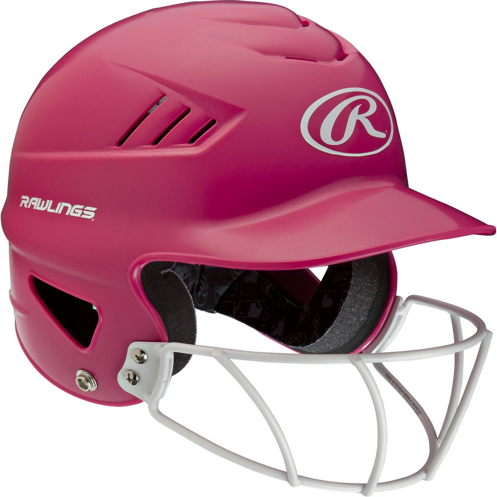 Coolflo Softball Batting Helmet W/ Face Guard One-Size Fits Most Metallic Pink