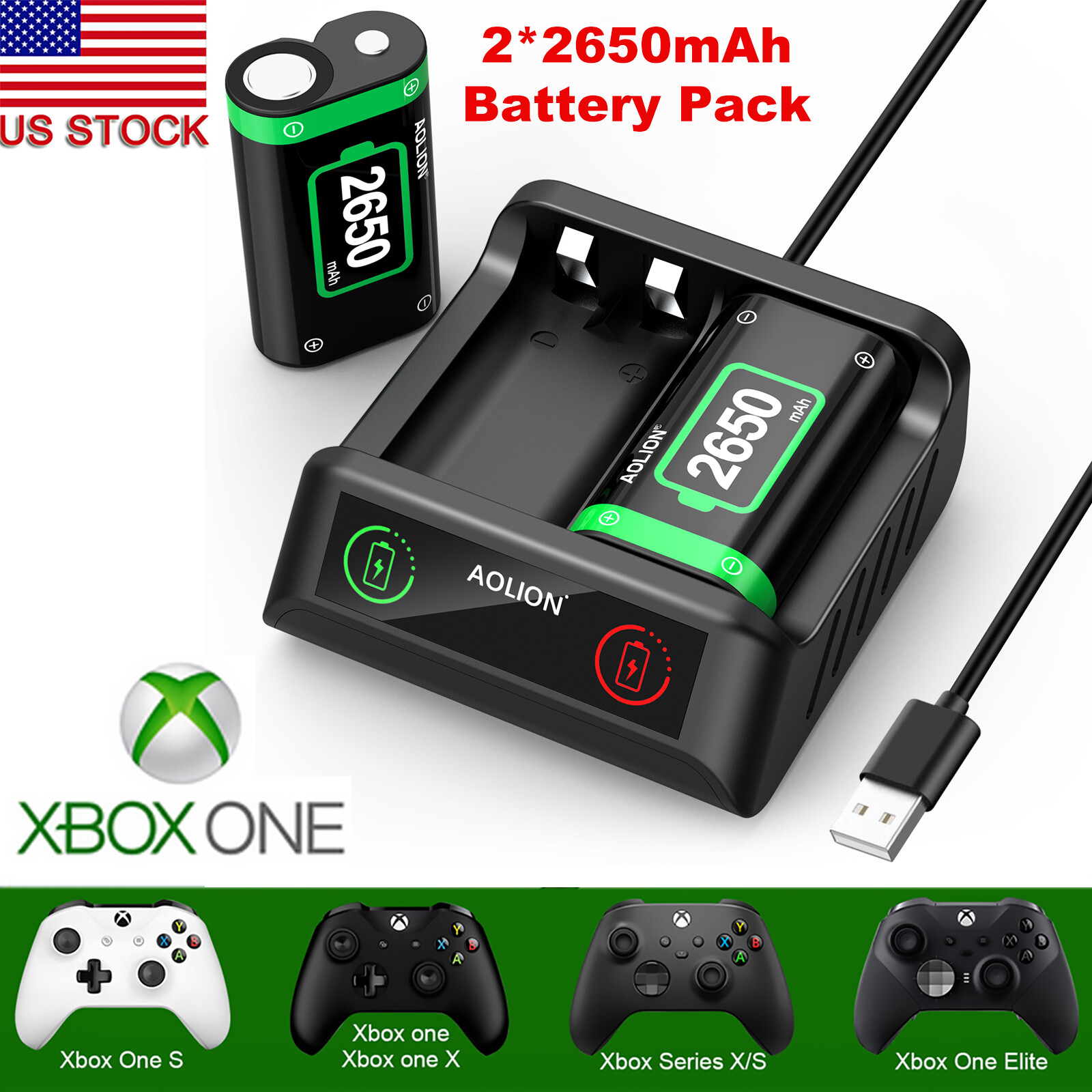 Controller Charging Dock Stand For Xbox One Series X S Rechargeable Battery Pack