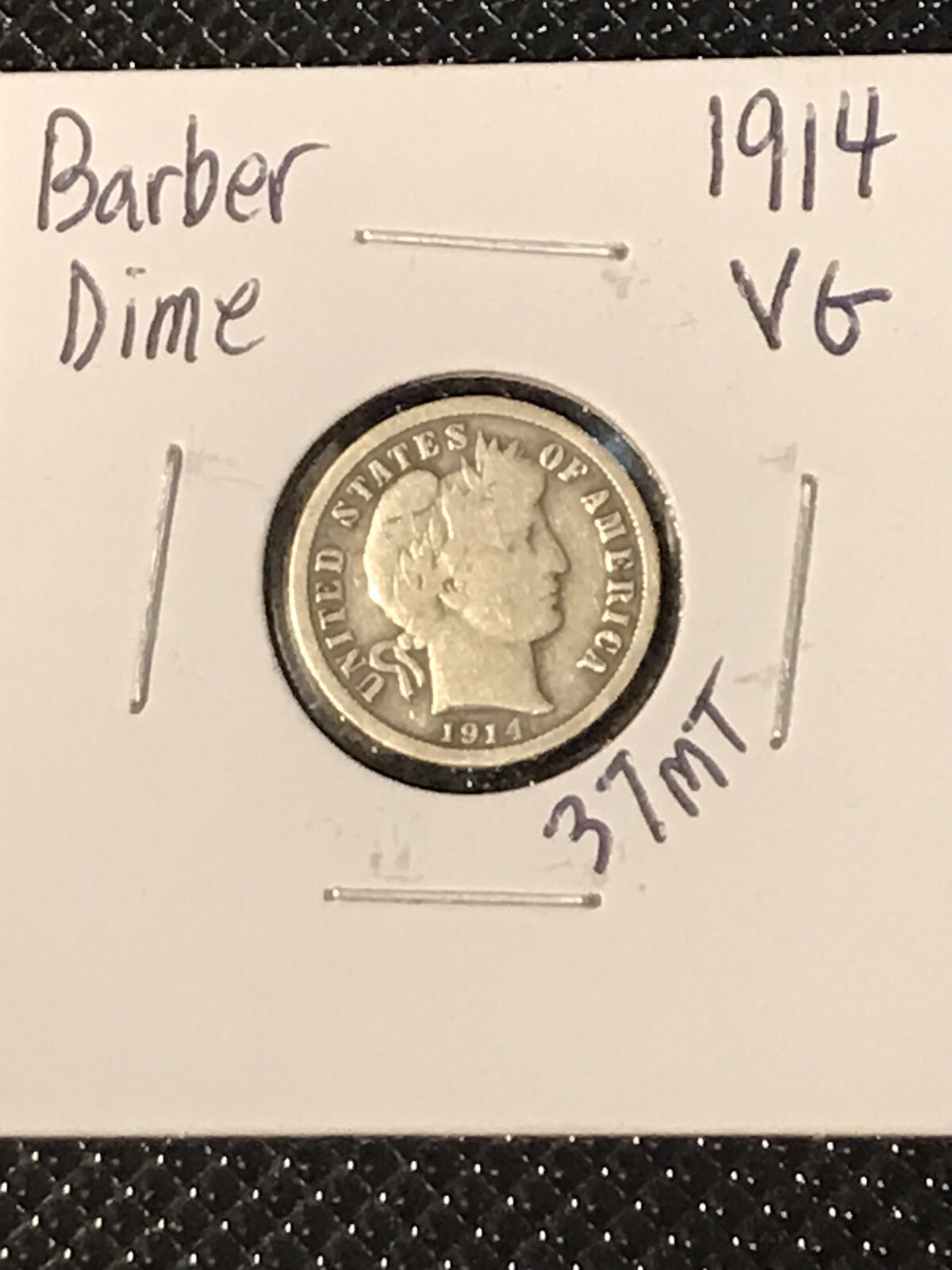 1914 Barber Dime VG