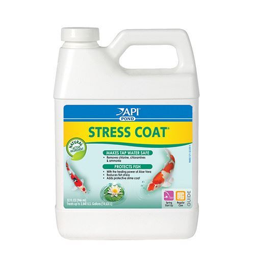 API Pond Care  Stress Coat Plus  32 oz. Fish and Water Conditioner 140 G