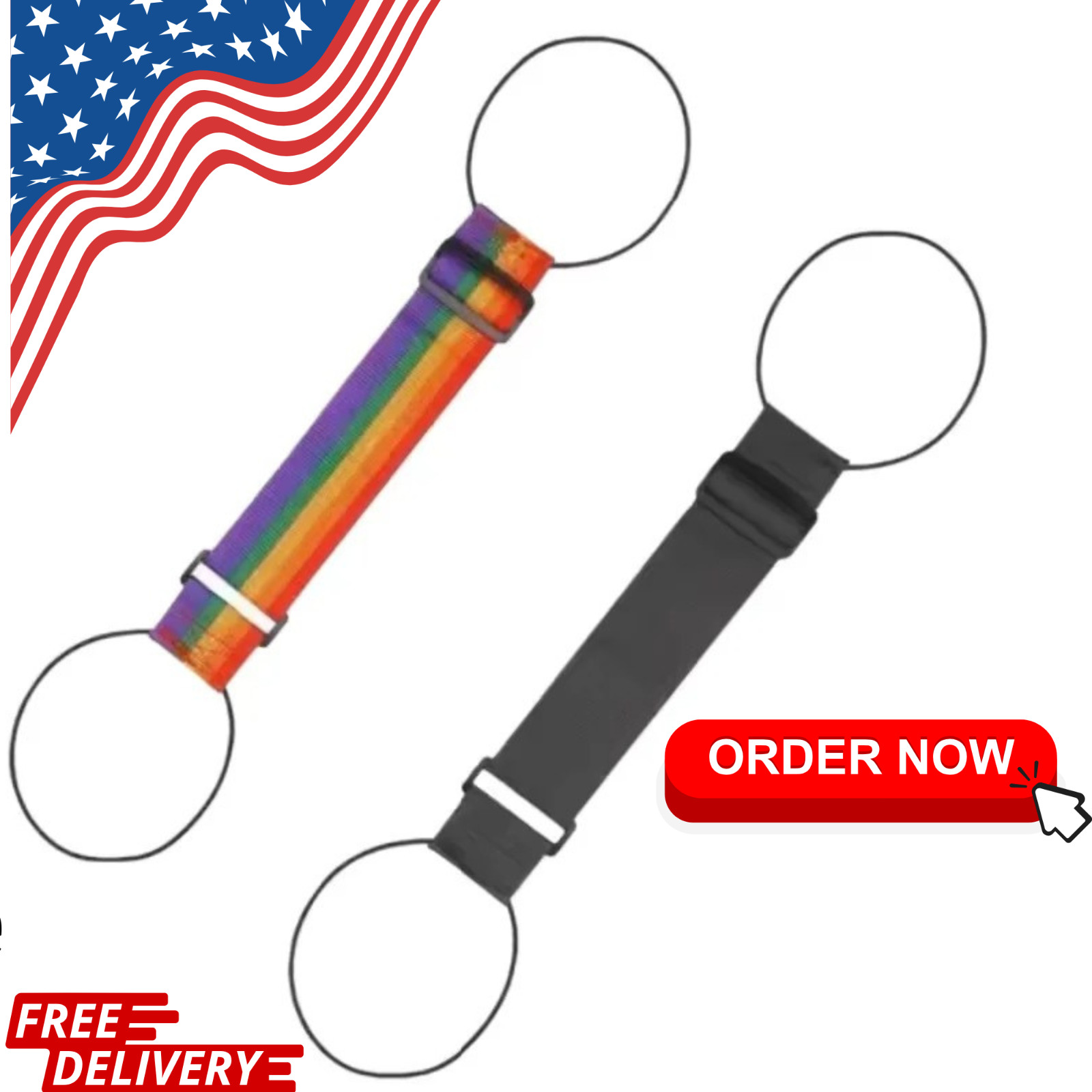 2pcs Luggage Connector Straps Add a Bag Luggage Strap with O-Ring, Adjustable