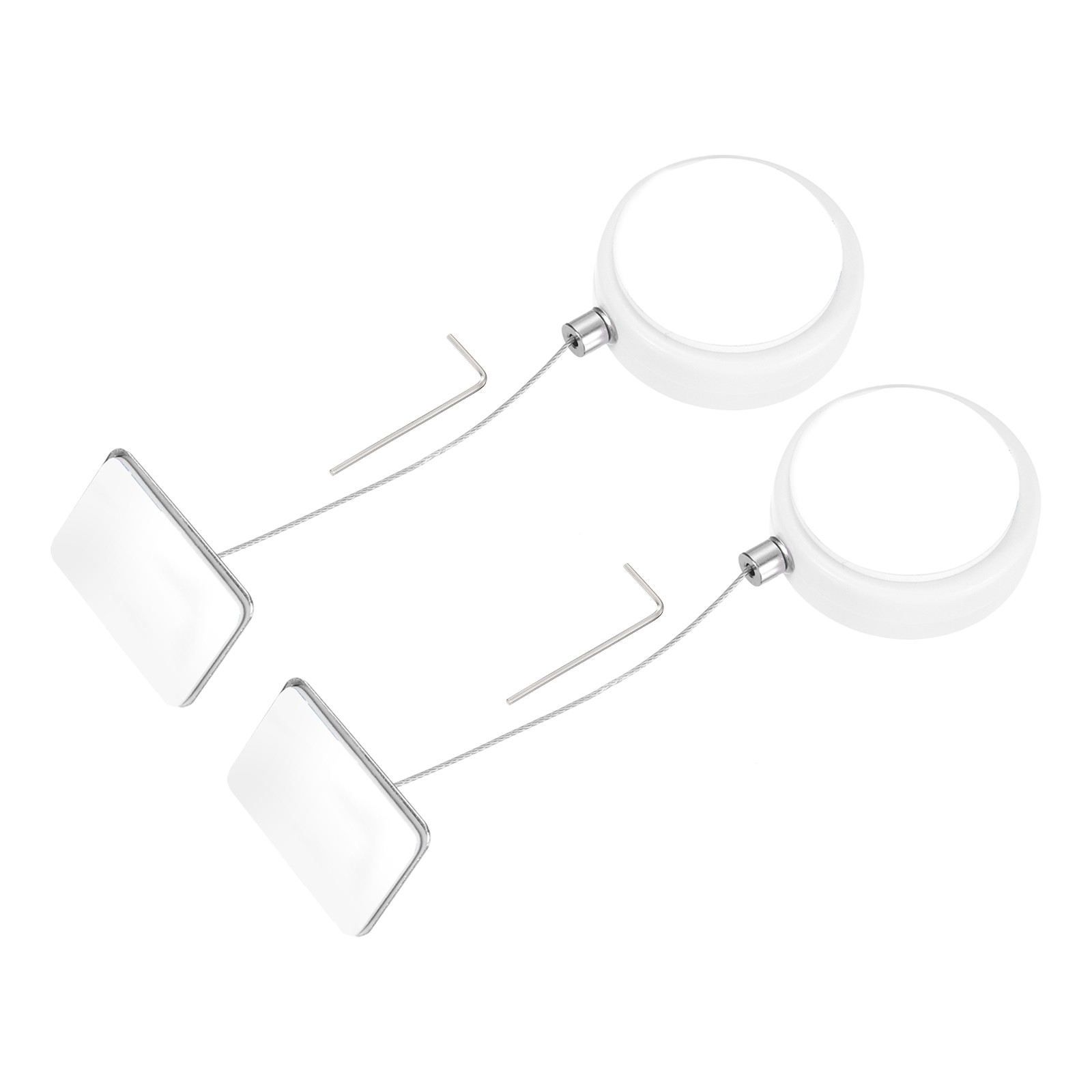3.3ft Retractable Cable Security Lock with Square Patch Wrench 150 g White,2Set