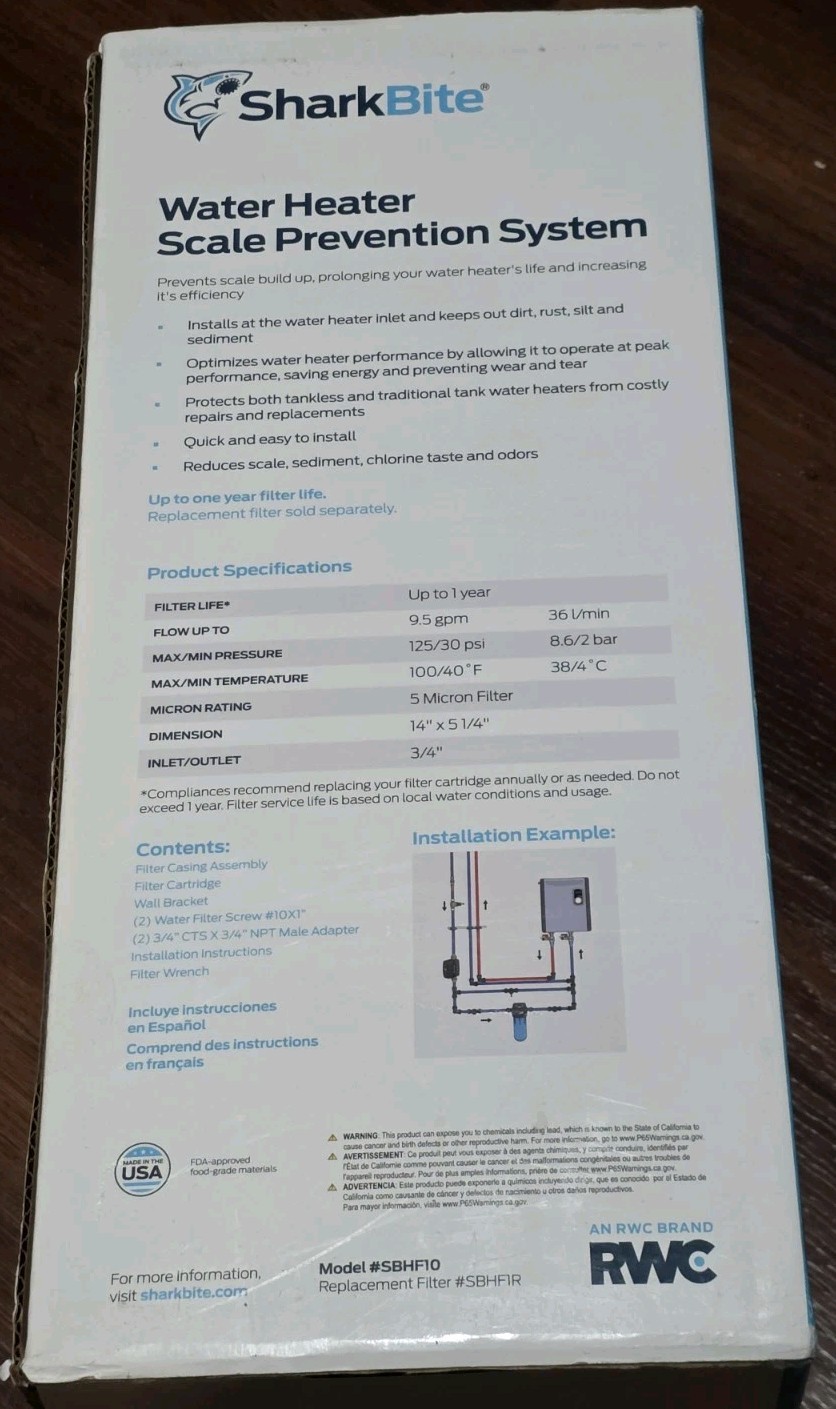 SharkBite Water Heater Scale Preventor System + Replacement Filter Bundle – NEW