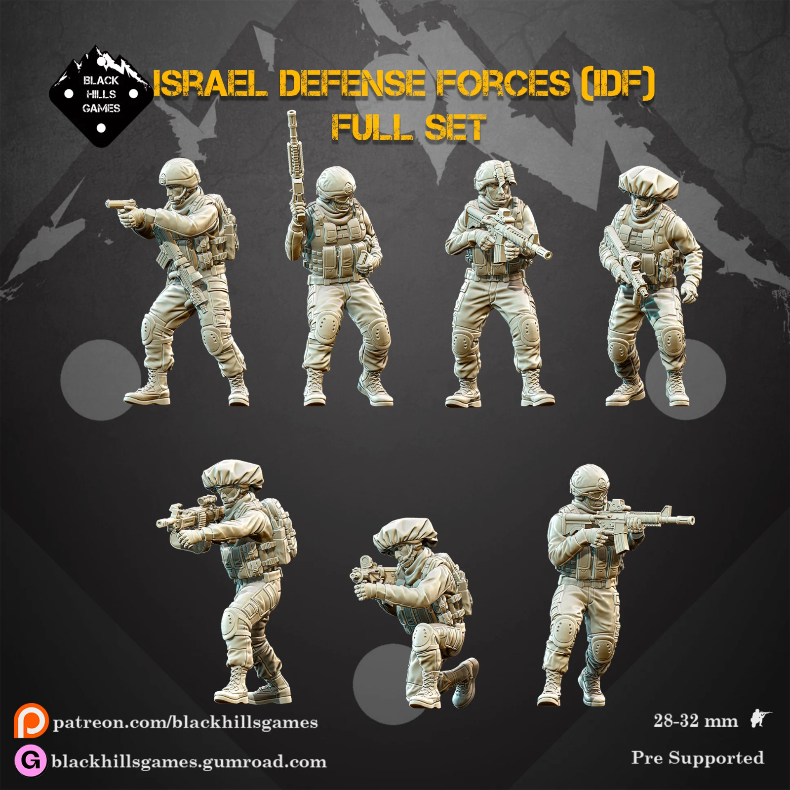 Black Hills Games Modern Miniatures IDF Israeli Defense Forces Set Spectre 28mm