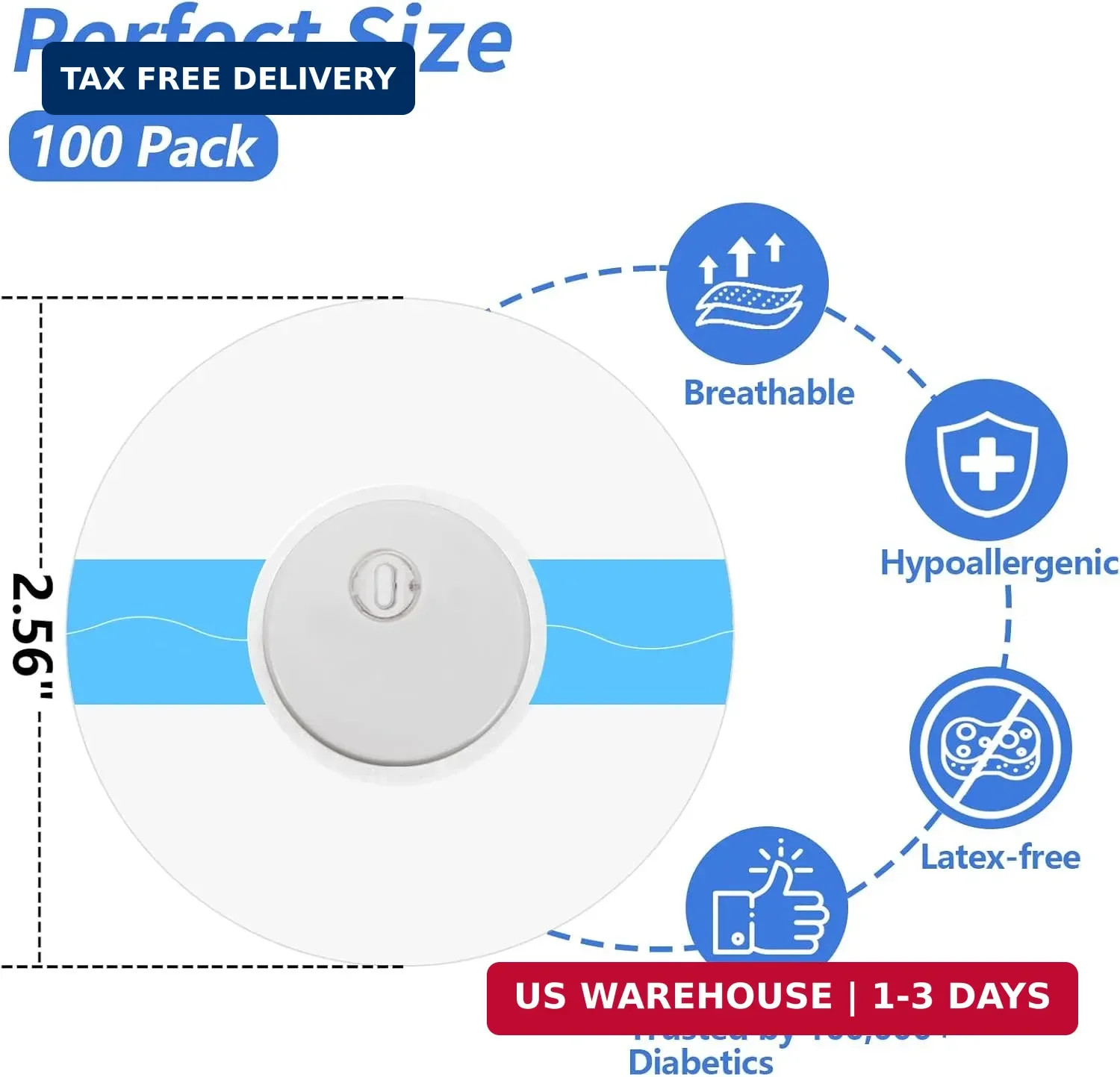 Libre 3 Plus Sensor Covers 100Pack Waterproof CGM Patch Clear 15Day