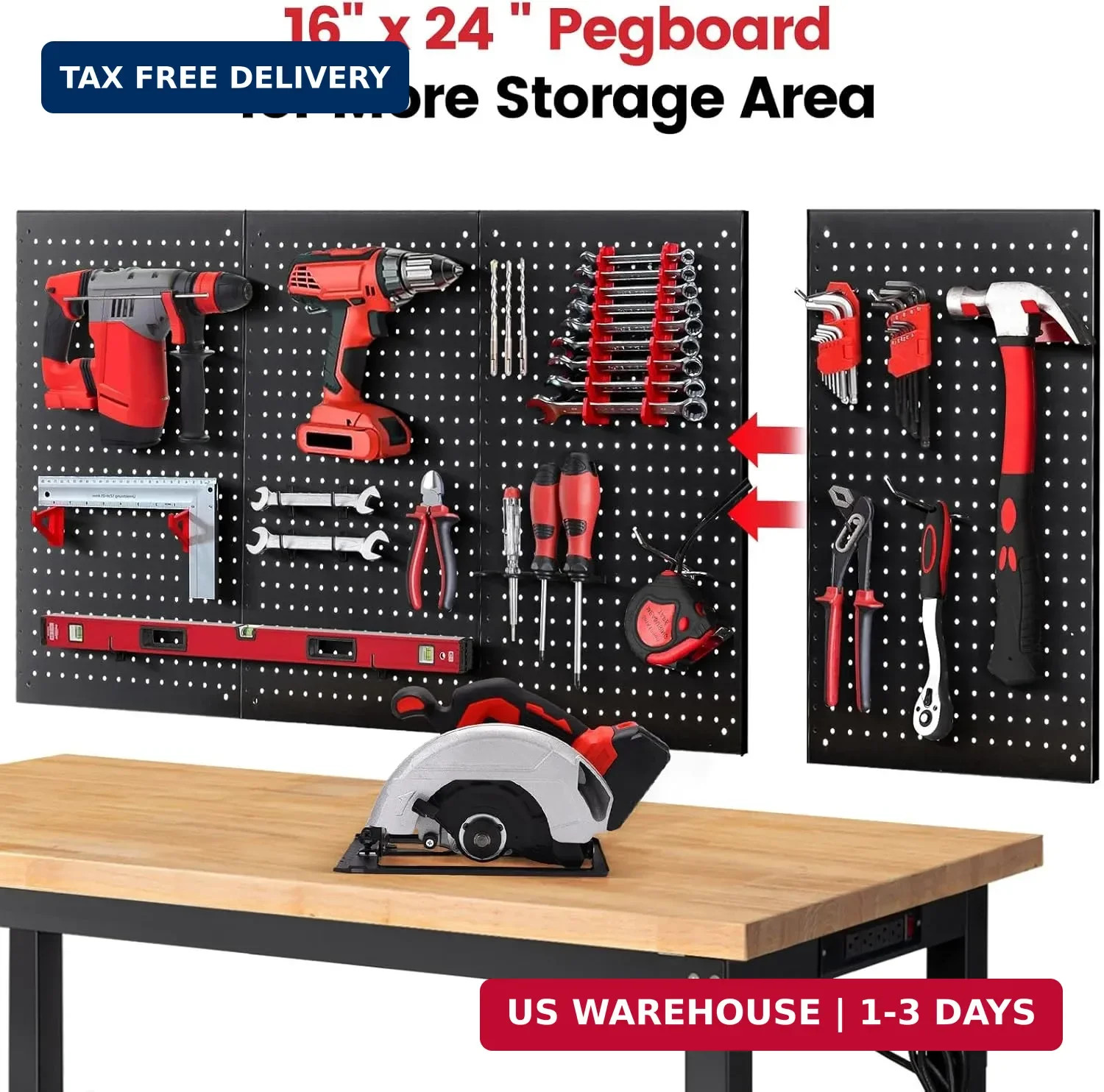 60" Heavy Duty Workbench, Adjustable Height Garage Work Bench with Solid Rubberw