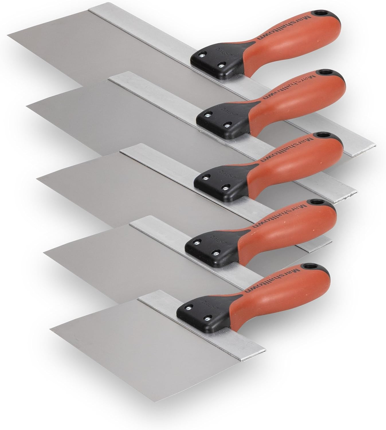 Drywall Taping Knife Set, 5-Piece Kit, 6-14 Inch Stainless Steel Blades, Made in