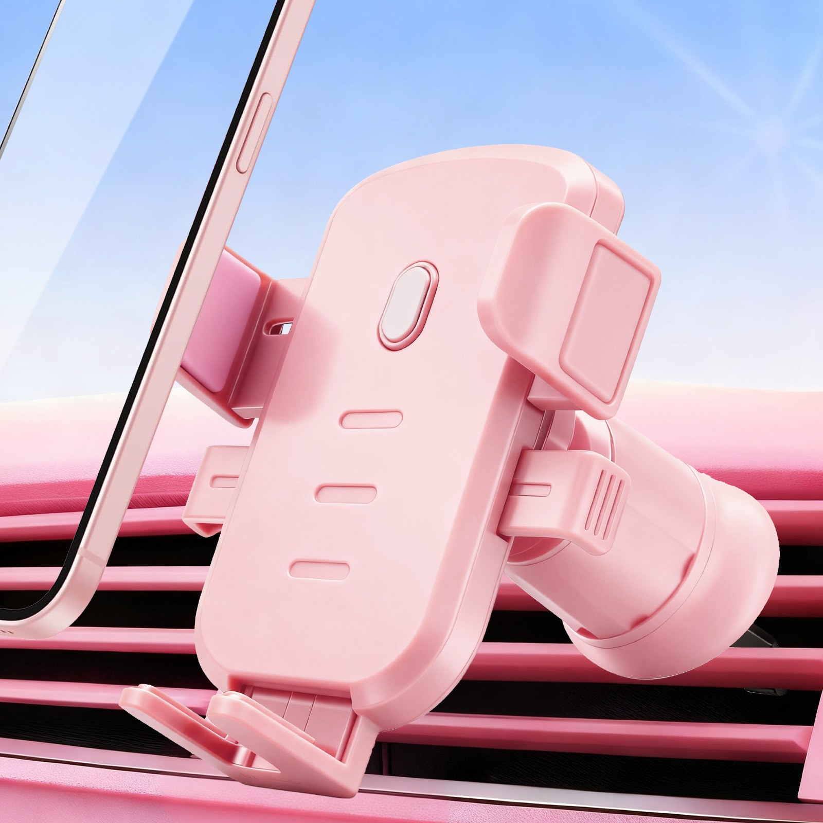 Universal Car Phone Holder Clamp Air Vent Mount for iPhone Samsung Android Pink