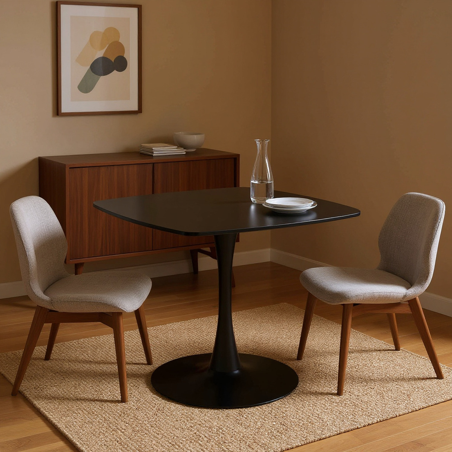 Homy Casa Special Dining Table,MDF Dining Table , Kitchen Table,Black,exective d