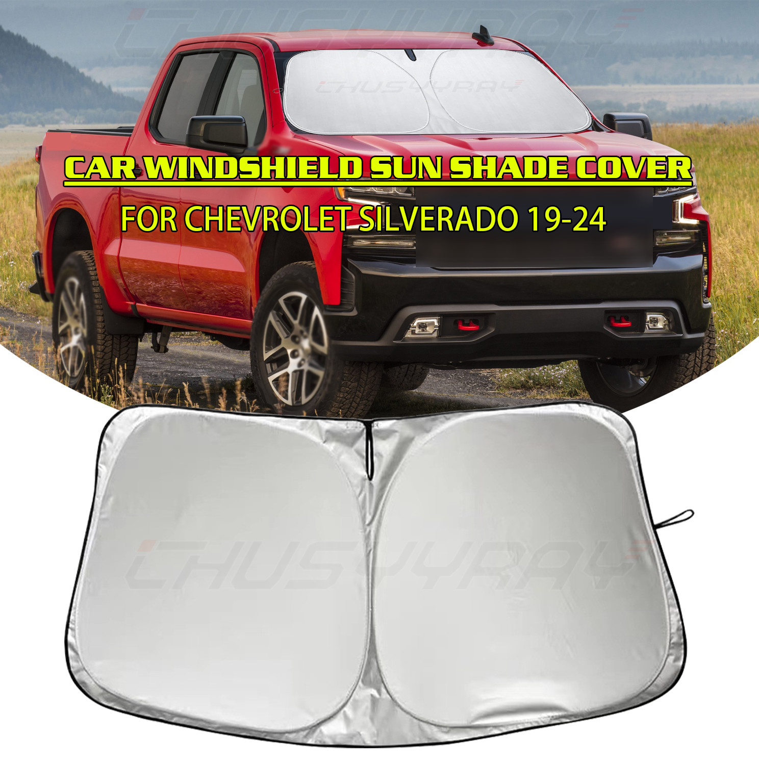 For Chevrolet Silverado 2020 Windshield Sun Shade Heat Block Shield Cover Visor