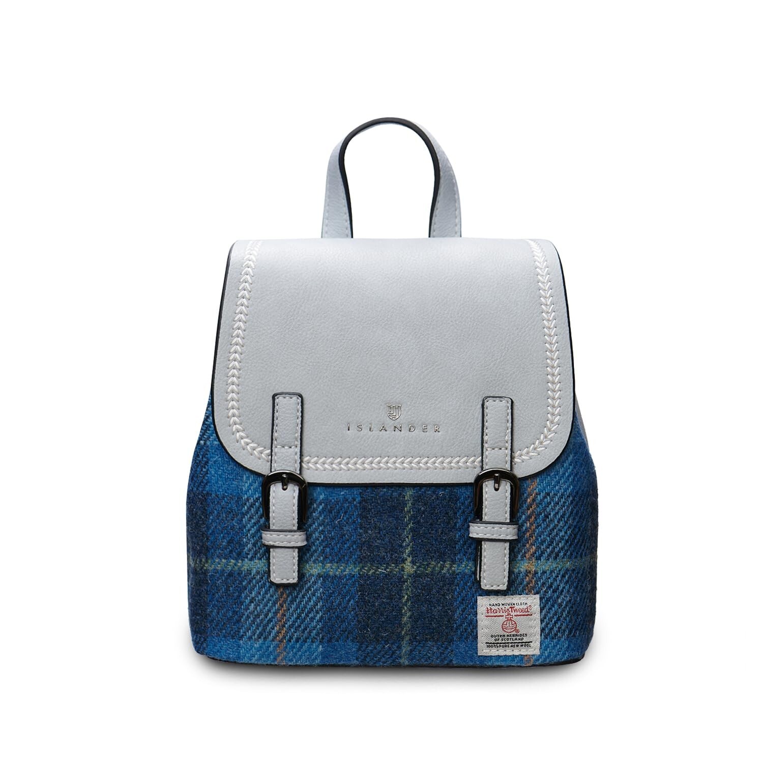 Harris tweed The Mini Jura Backpack, Blue Tartan, Mini