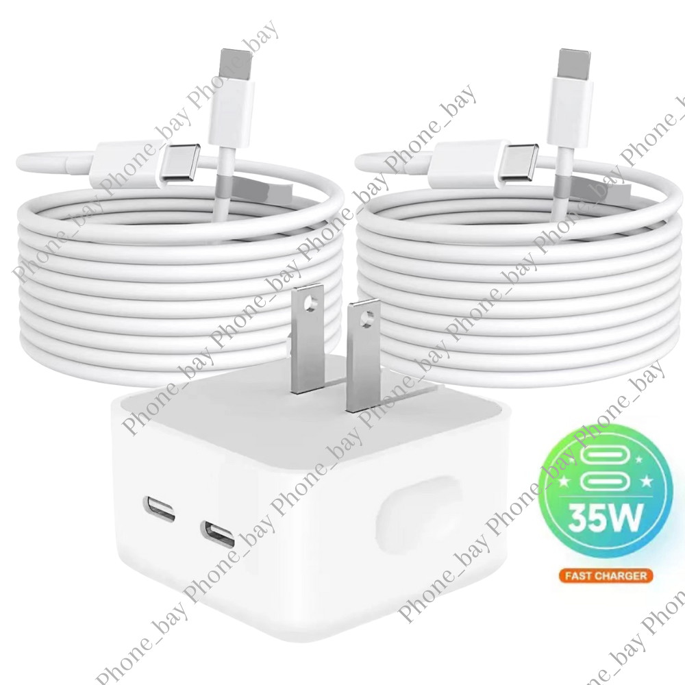 35W Dusl USB-C Power Adapter PD Fast Charger Cable For iPhone 14 13 12 11 XR XS