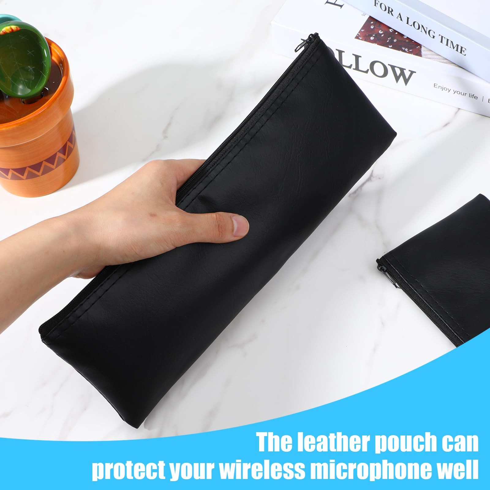 2 Pack Microphone Bags, Black Microphone Case for Wireless
