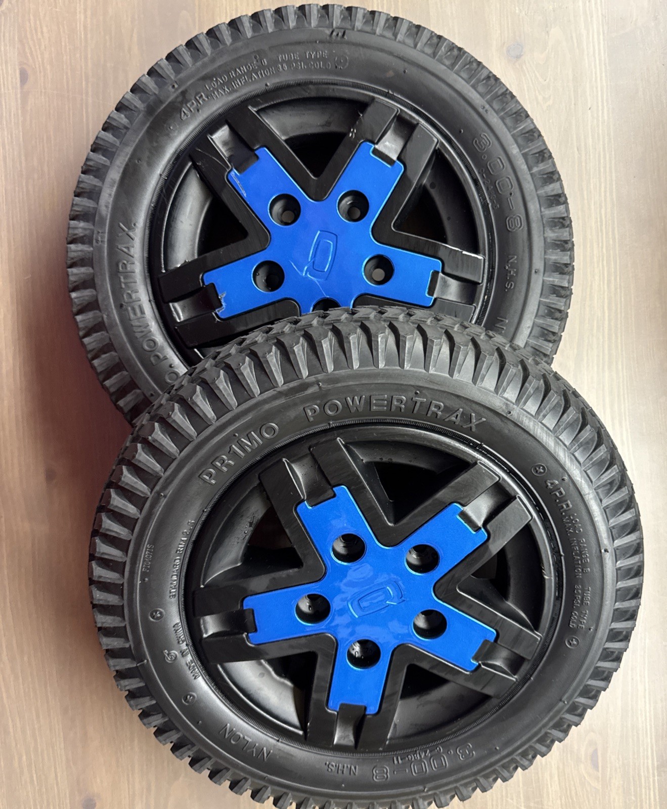 3.00-8 Flat Free 14” Drive Wheels for Quantum Q6 Edge 2 Edge 3 Tire N Rim Pair
