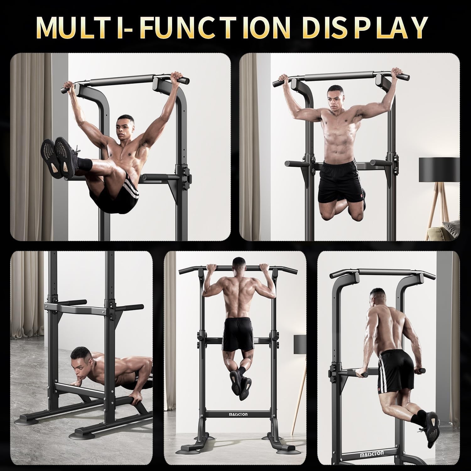 Power Tower Pull Up Bar and Dip Station, Multi-Function Home Gym