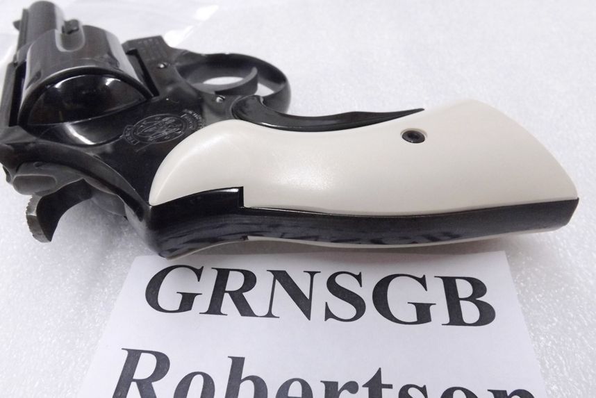 Imitation Gray Bone Poly Grips fit S&W N Square Butt Revolvers NSGB 25 27 28 29