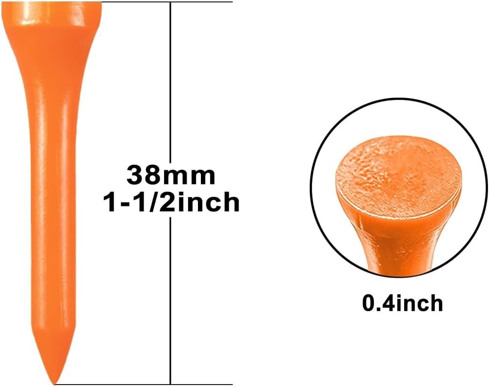 High-Quality Wooden Golf Tees - 100 Count, Various Sizes and Colors Available