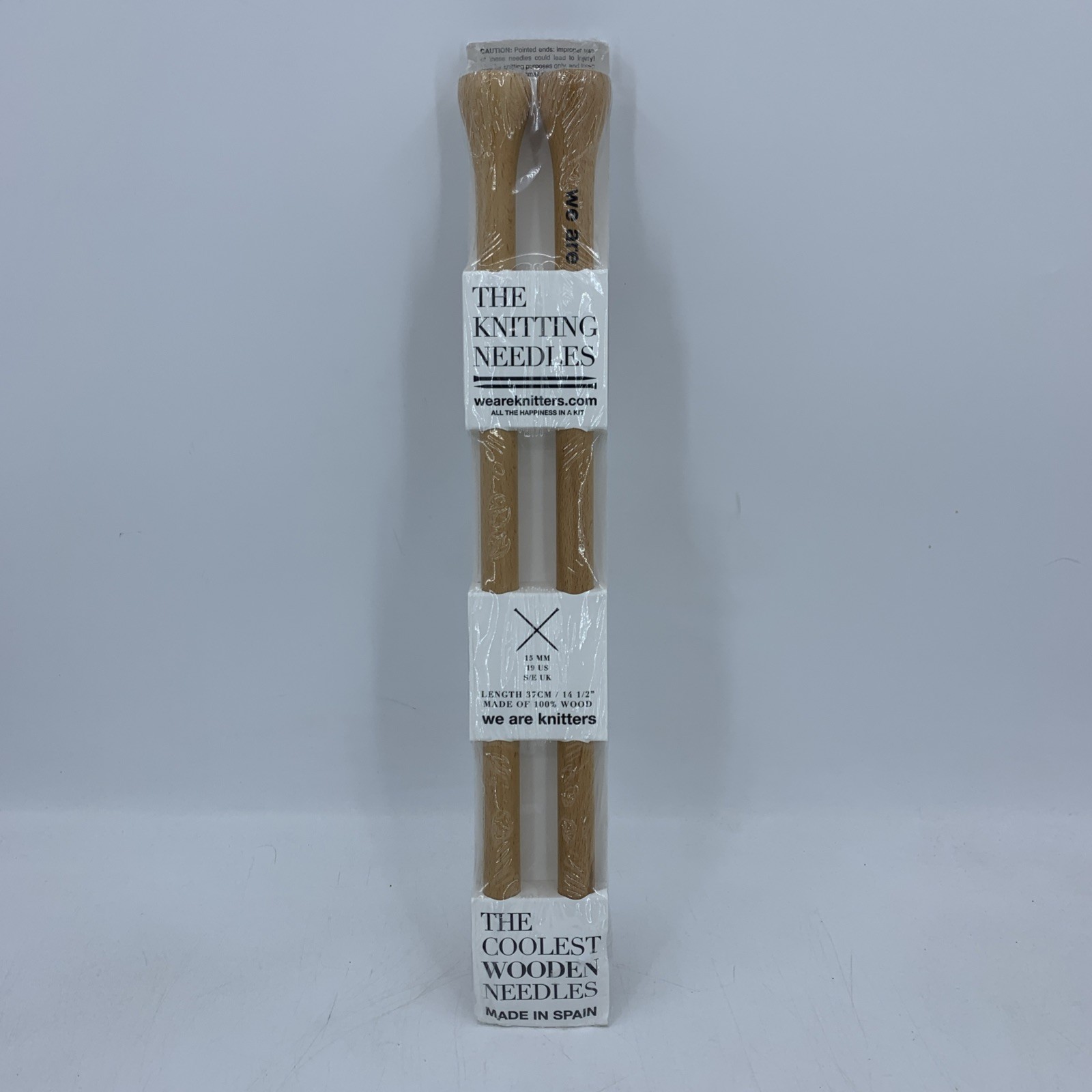 We Are Knitters Wooden Knitting Needles 14.5” 15MM Spain Chunky Yarn Knit NEW