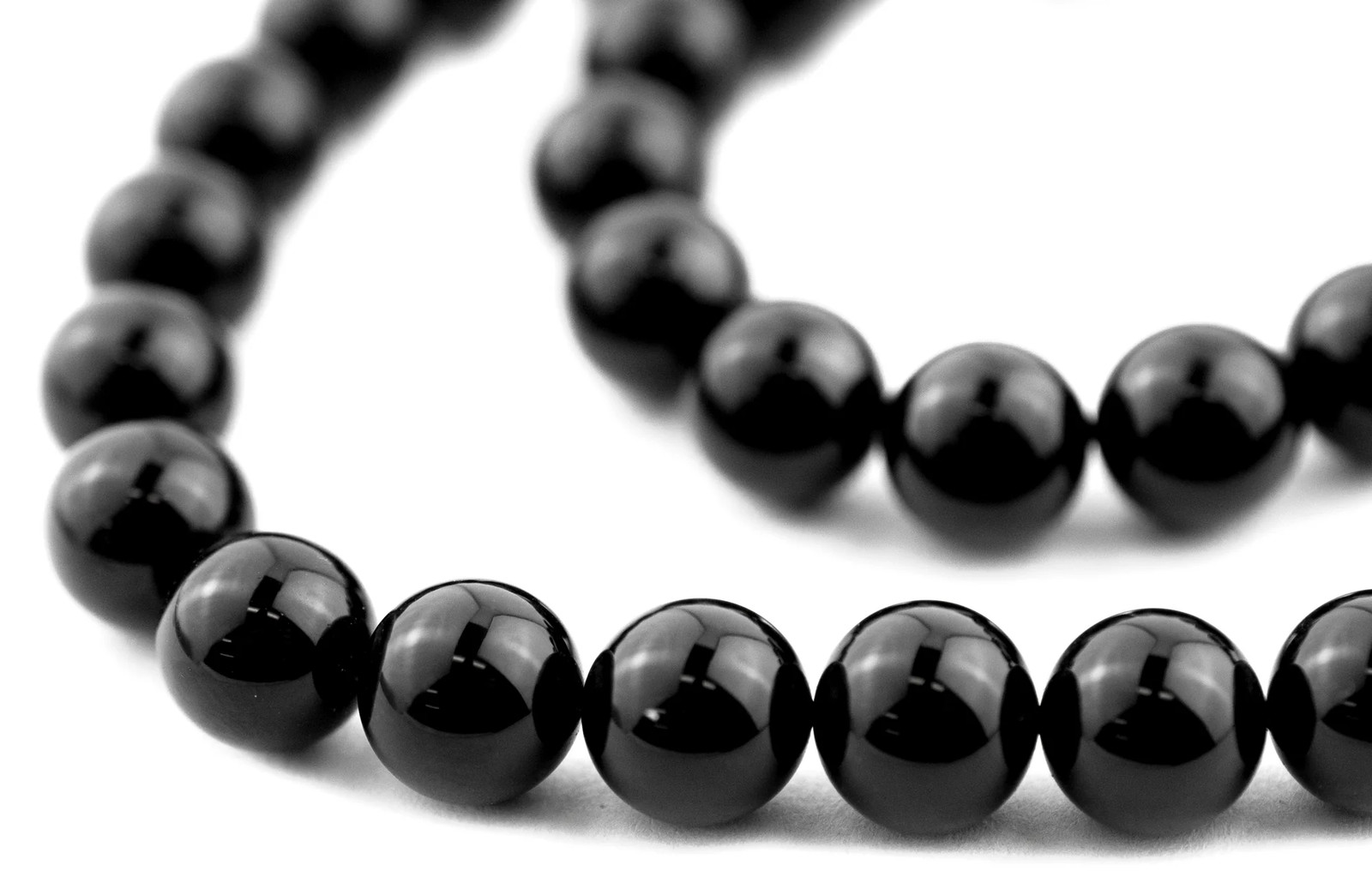 Round Onyx Beads 7mm Black Gemstone 15 Inch Strand