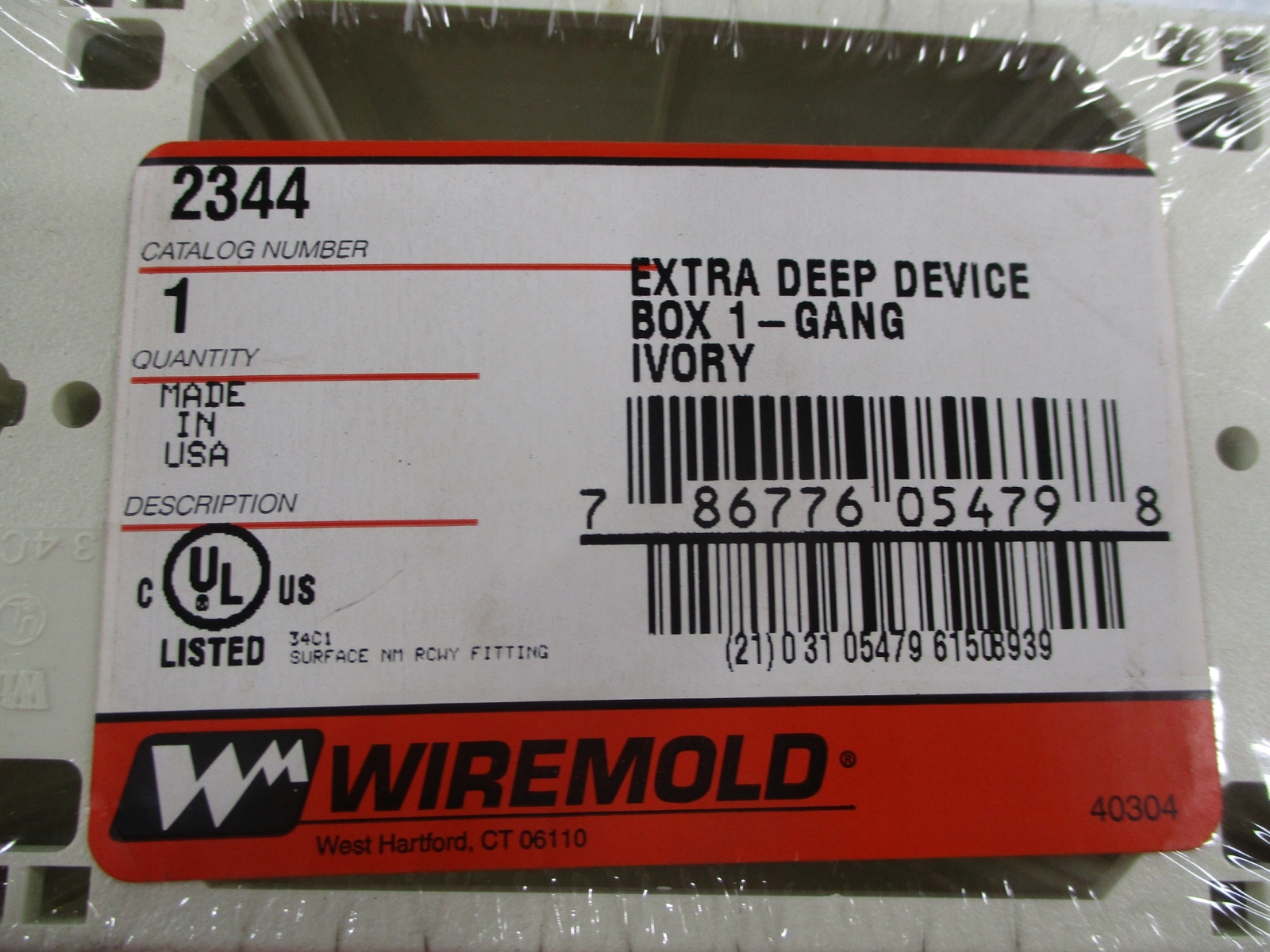 WIREMOLD 2344 DEVICE BOX IVORY NSMP
