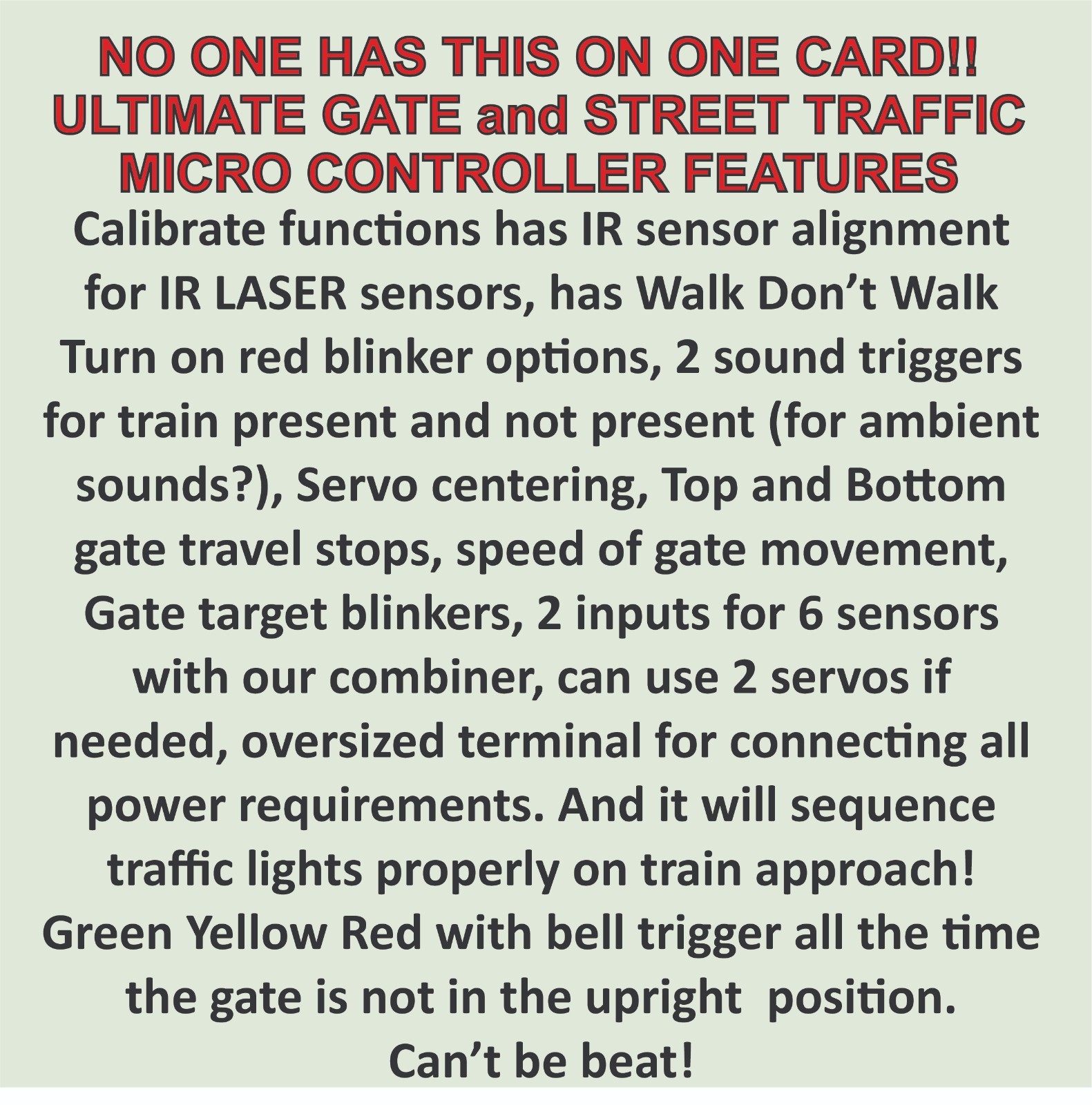 ULTIMATE O HO N model RR crossing gate block detector traffic controller
