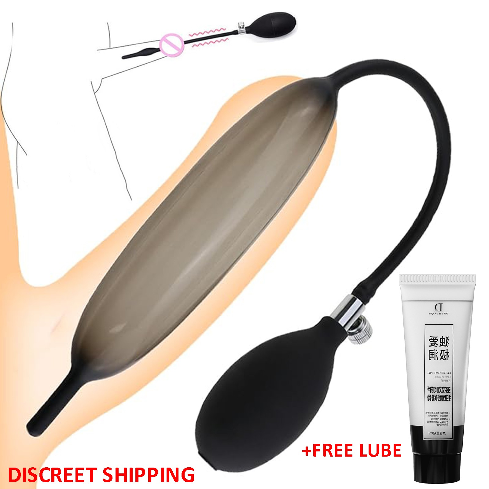 Male Silicone Inflatable Urethral Sounding Stretcher Penis Plug Tube Sex Toys