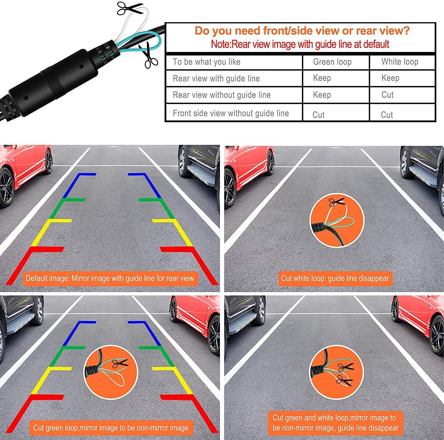 170° CMOS Car Front/Side/Rear View Reverse Backup Night Vision Parking Camera HD