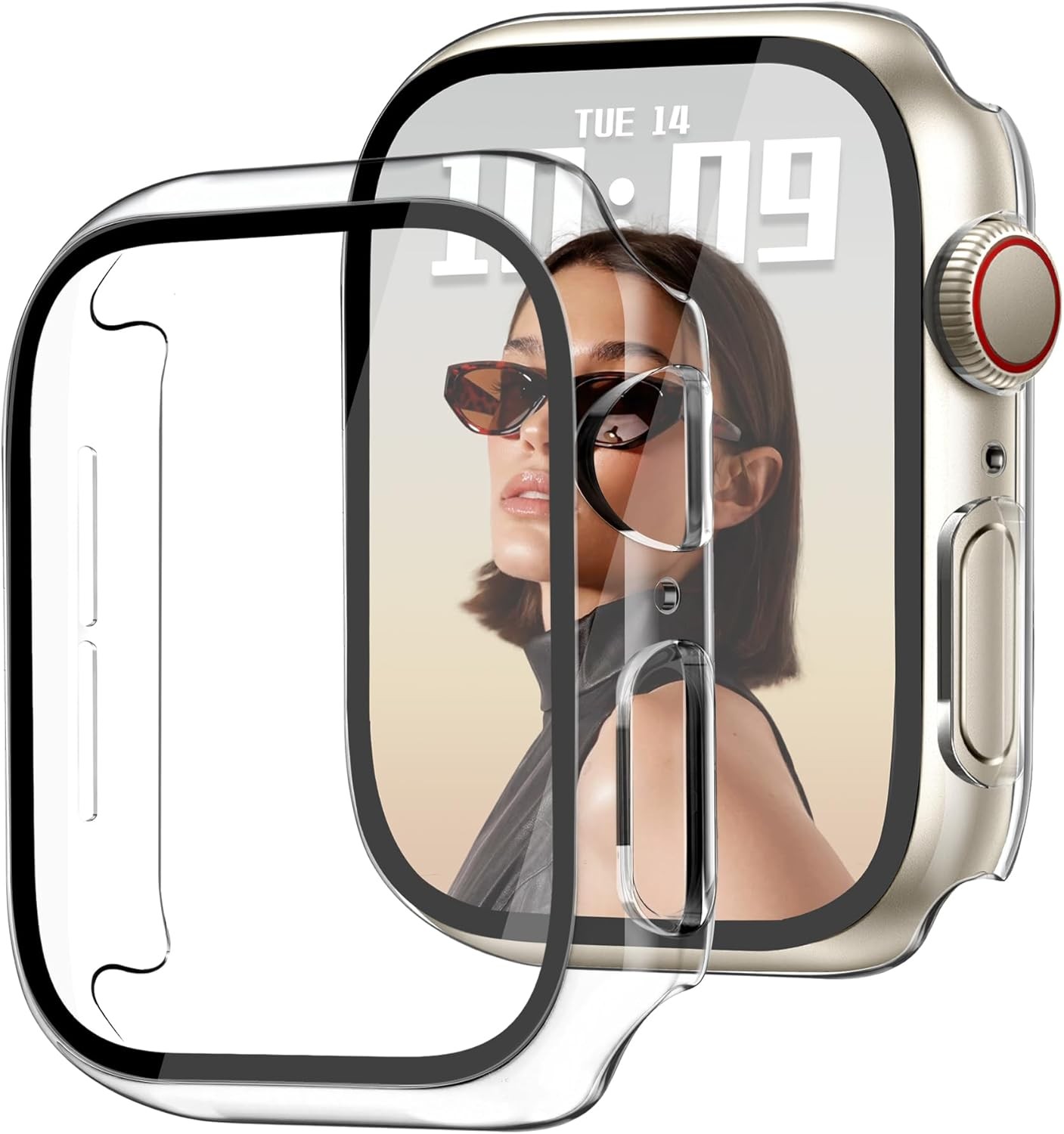 40mm Case for Apple Watch Series 6/5/4/SE with HD Tempered Glass Screen Protecto
