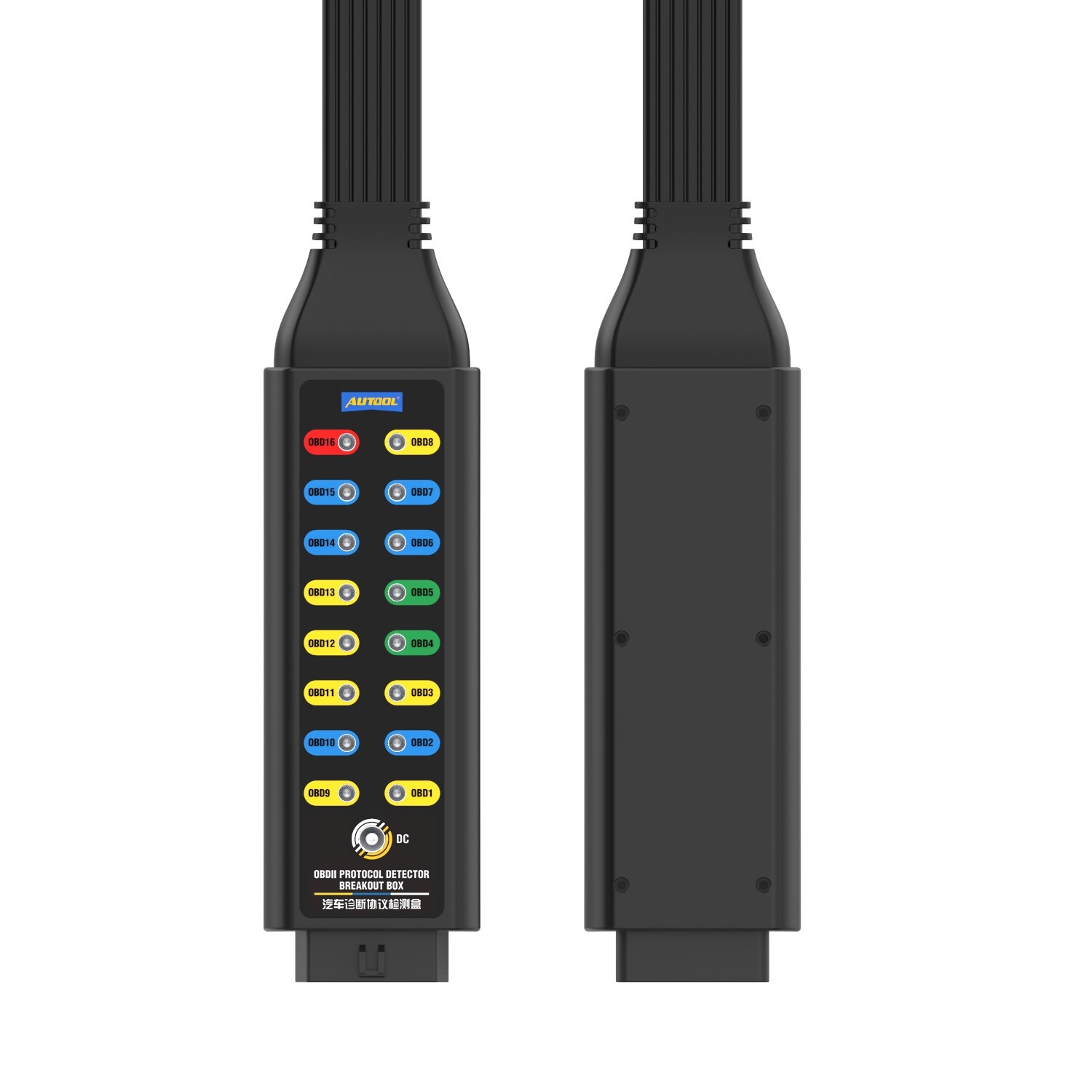 OBD2 Breakout Box Auto OBDII Protocol Detector 16-Pin Car Test Diagnostic Tool
