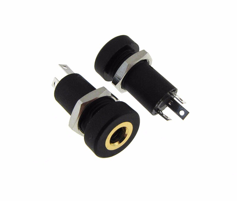 3.5mm Stereo Audio Headphone  Jack 3 conductors Panel mount GP - Pack of 2