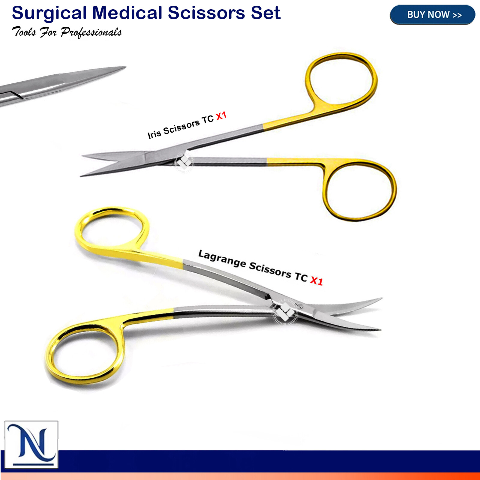 LaGrange iris Scissors Scissors Double Curve for Removing Tissue Veterinary