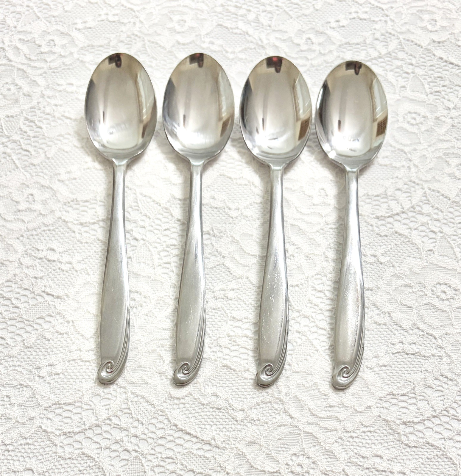(4) Gensico CARESS Stainless Teaspoons w/Swirl Tip *FREE SHIPPING*