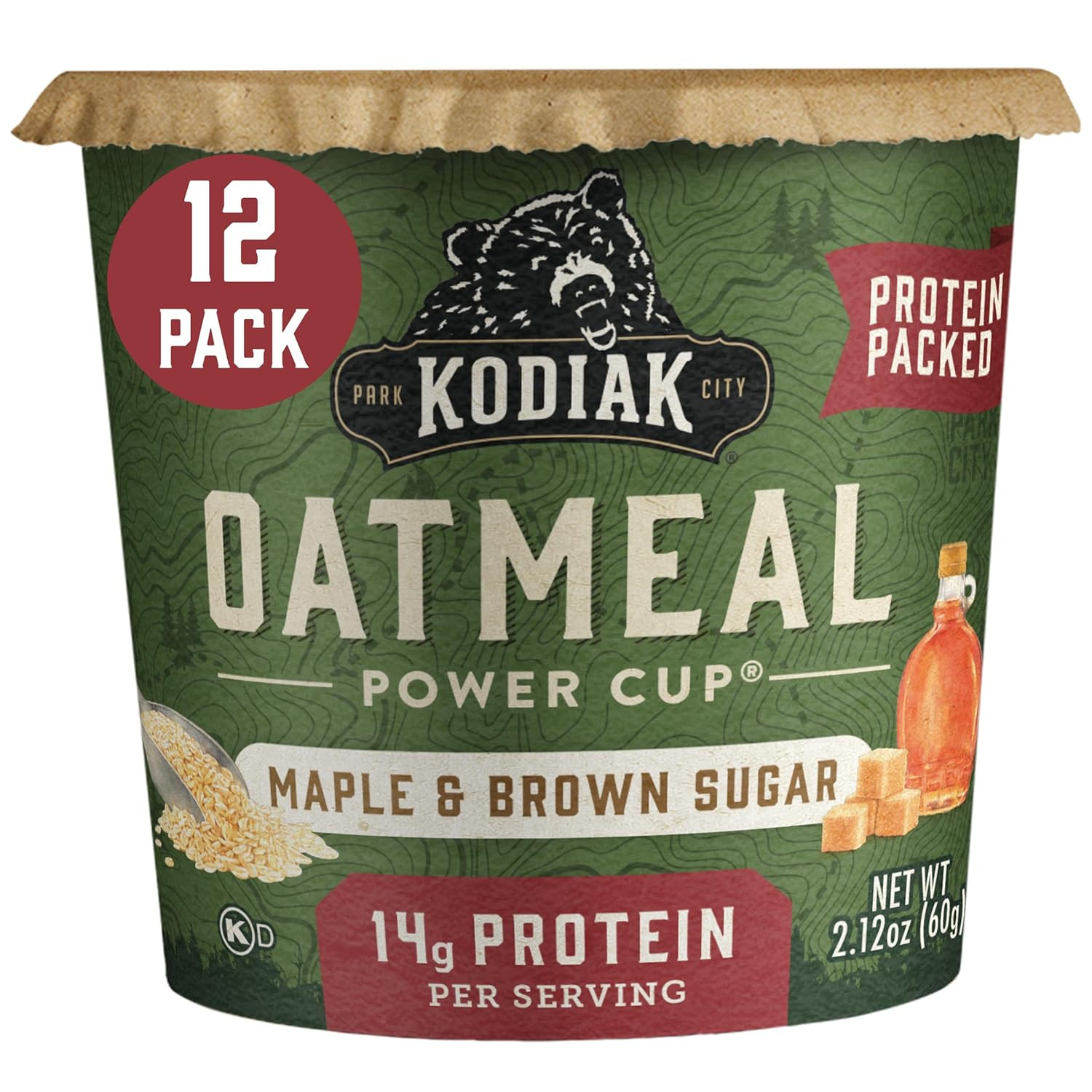 Instant Protein Maple & Brown Sugar Oatmeal in a Cup, 2.12oz (Pack of 12)