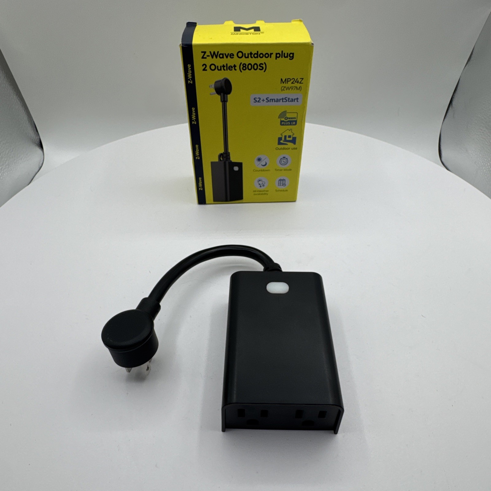 Minoston MP24Z Z-Wave 800 Outdoor Smart Plug Dual Outlet IP65