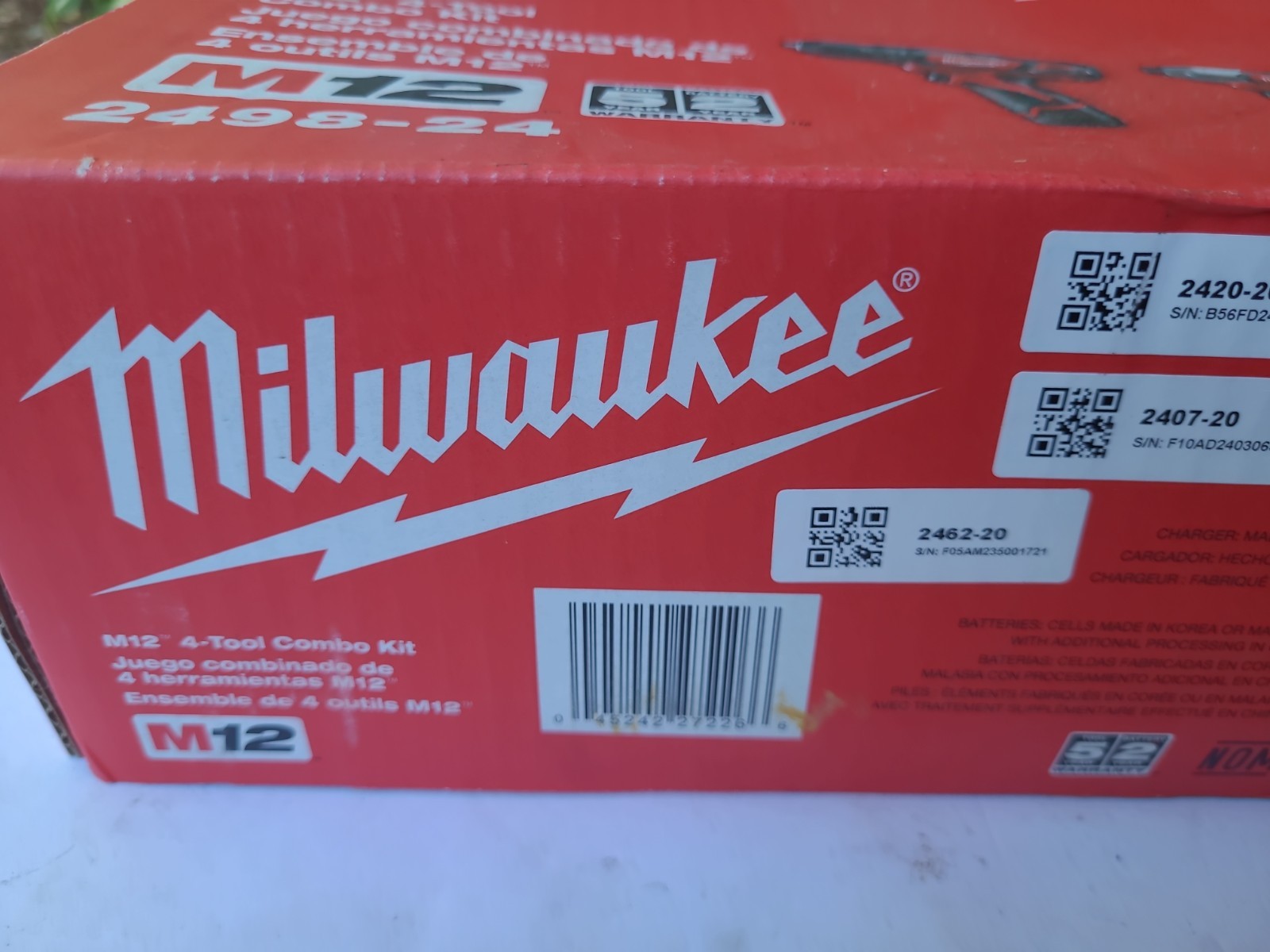 Milwaukee M12 4-Tool Combo Kit 2498-24