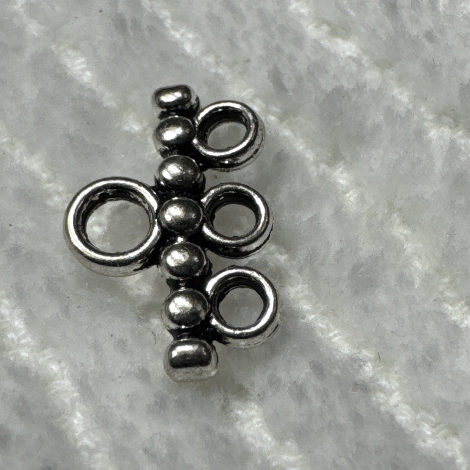 Jewelry Making Findings Silver Metal Alloy Earring Connector 4 Hole 15 Pieces